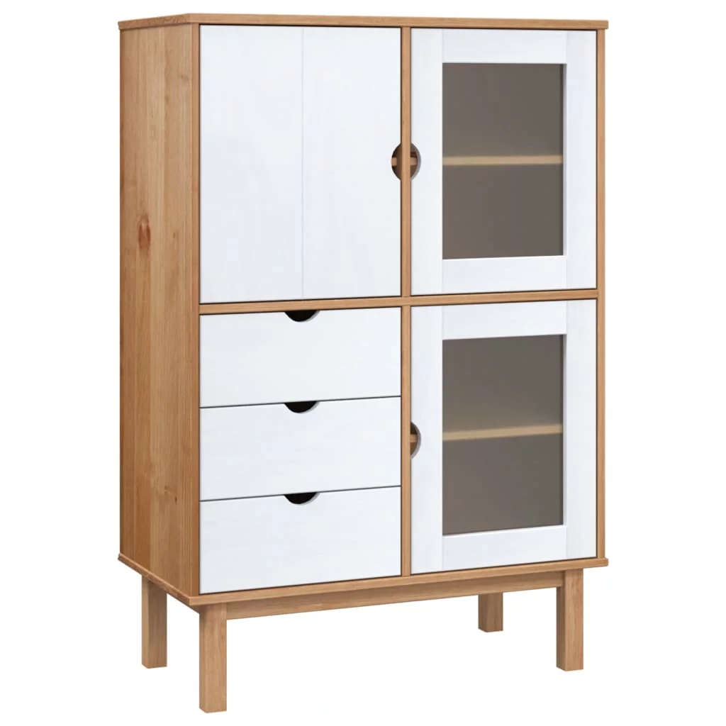 Aibecy Highboard OTTA Brown and White 33.5