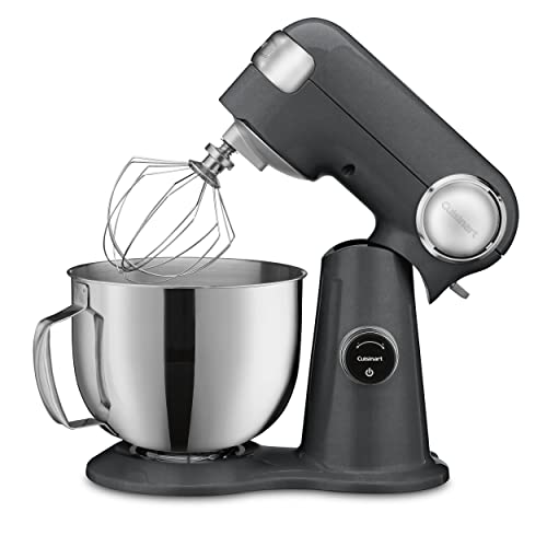 Cuisinart SMD-50BC Precision Pro 5.5-Quart Digital Stand Mixer With 12-Speeds, 3 Preprogrammed Food Prep Settings, Mixing Bowl, Whisk, Flat Mixing Paddle, Dough Hook, And Splash Guard, Silver Lining