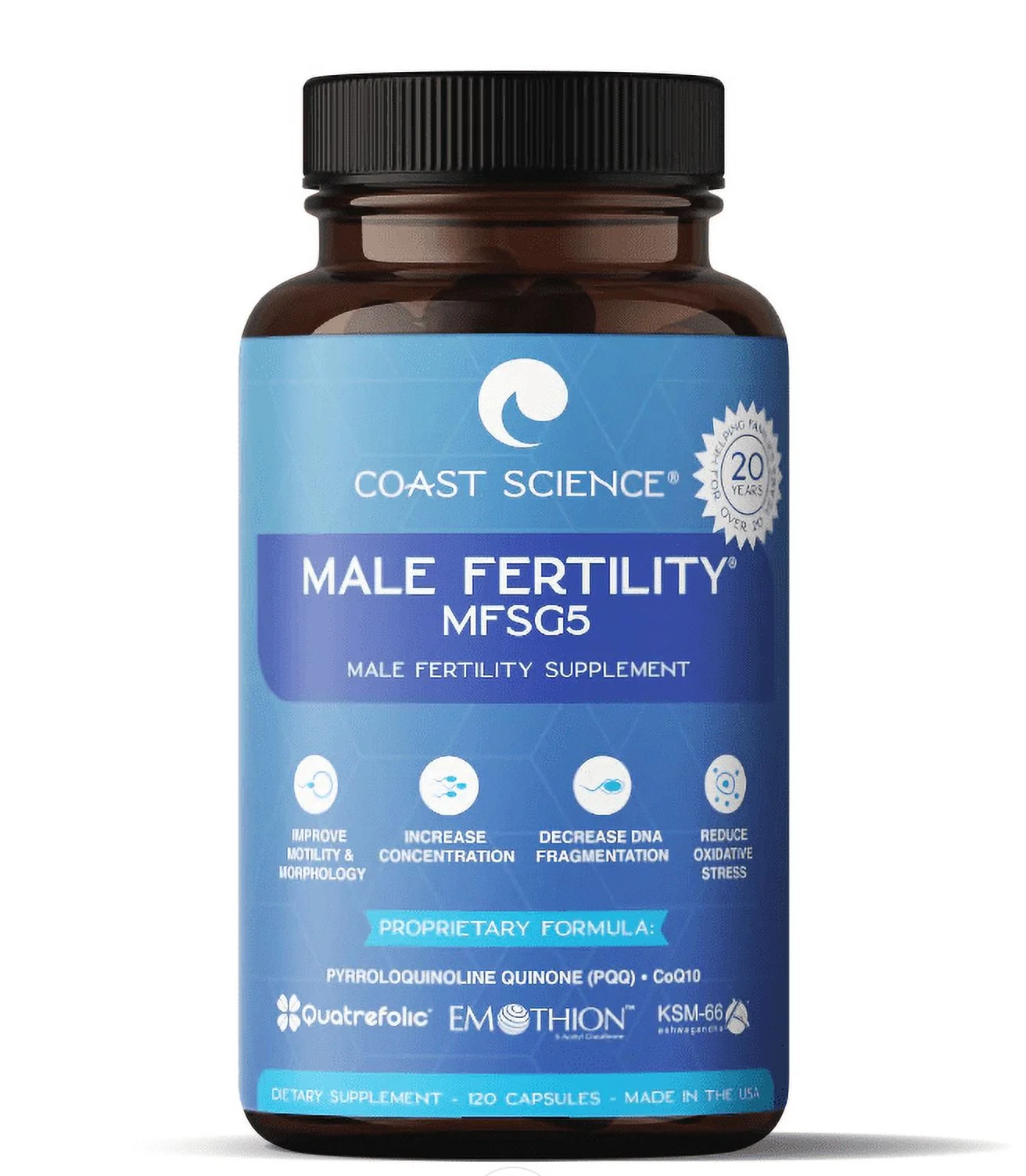 Male Fertility Supplement MFSg5 - 120 capsules (now with PQQ)