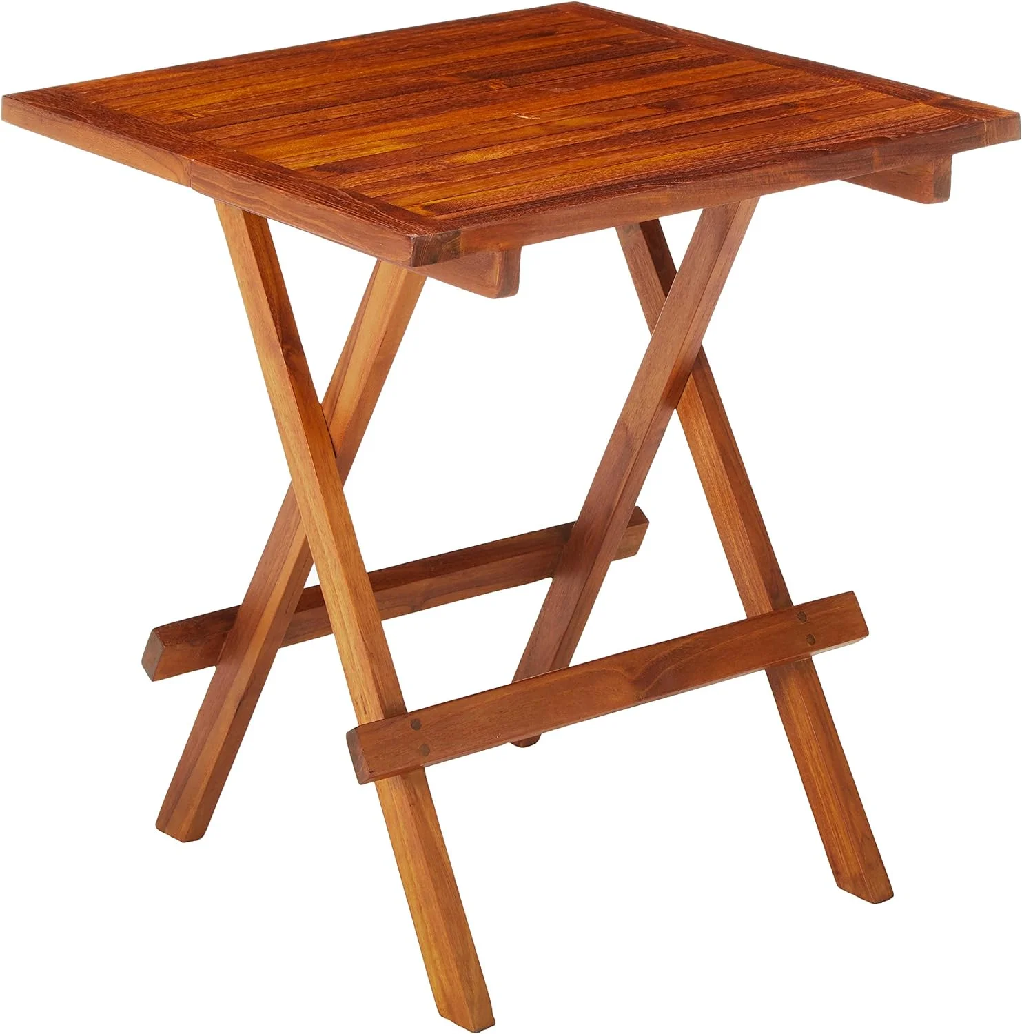 Ravinia Folding Teak Small Table, Oiled Finish Brown
