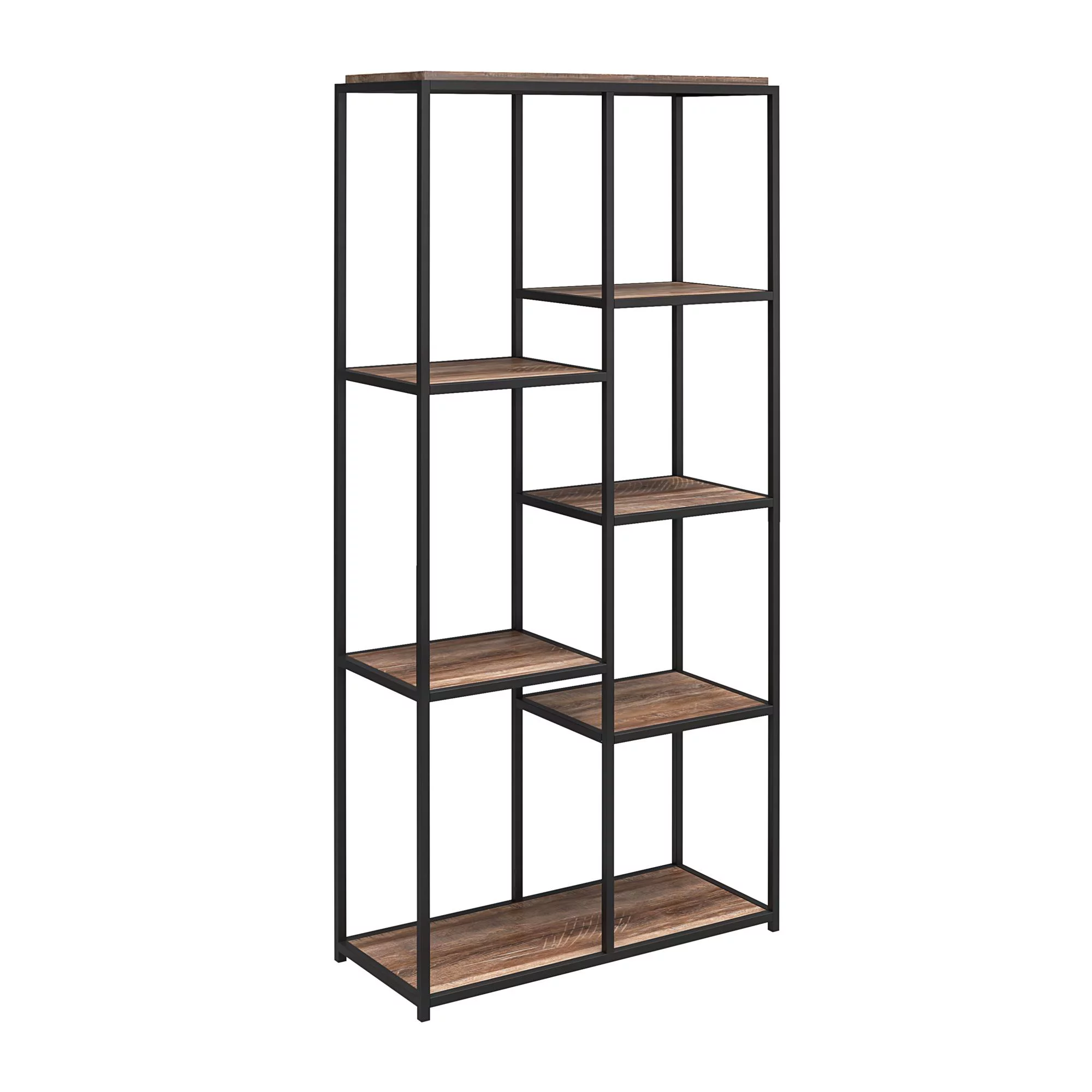 Queer Eye Quincy 5 Shelf Bookcase, Weathered Oak