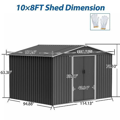 6x4 Ft Outdoor Storage Shed, Heavy-Duty All-Weather Tool Shed with Lockable Doors, Durable Resin Construction for, Patio & Backyard Organization Black