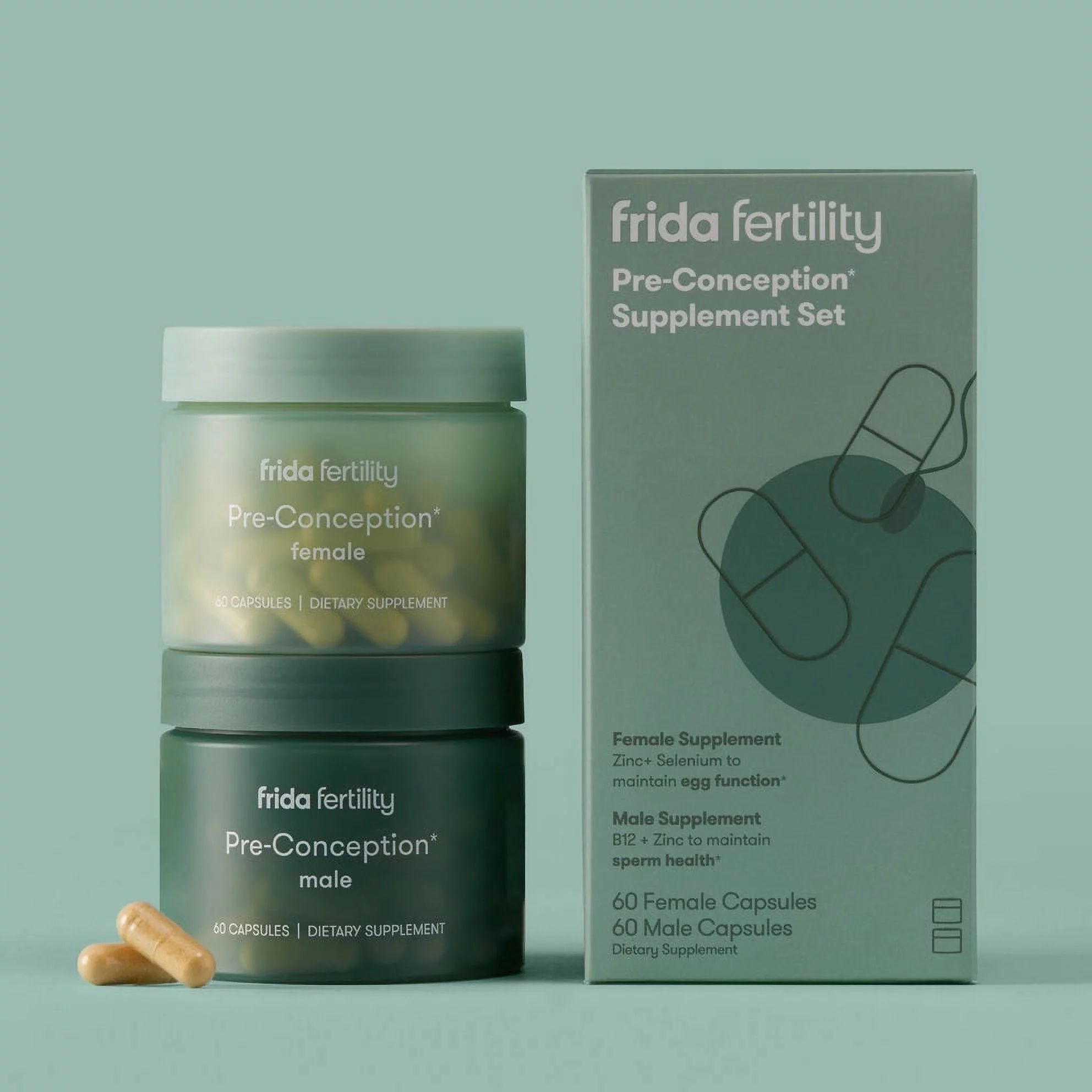 Frida Fertility Pre-Conception Supplement Set - 60 capsules, 30 day supply