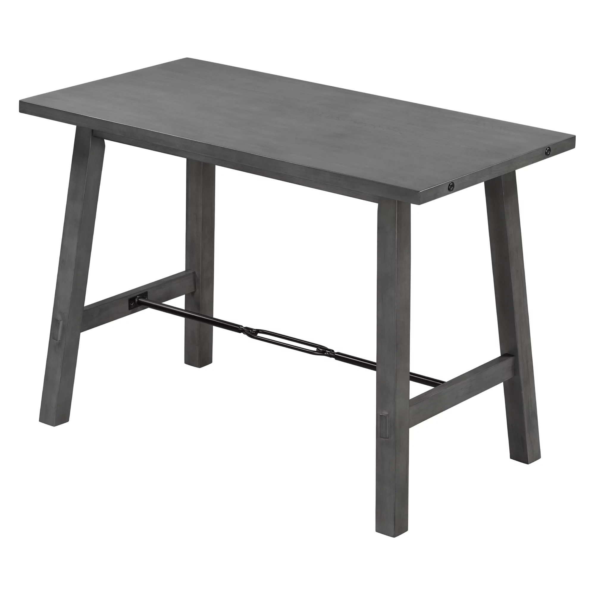 Counter Height Dining Table Solid Wood & Metal Dining Table for Small Space (Gray)