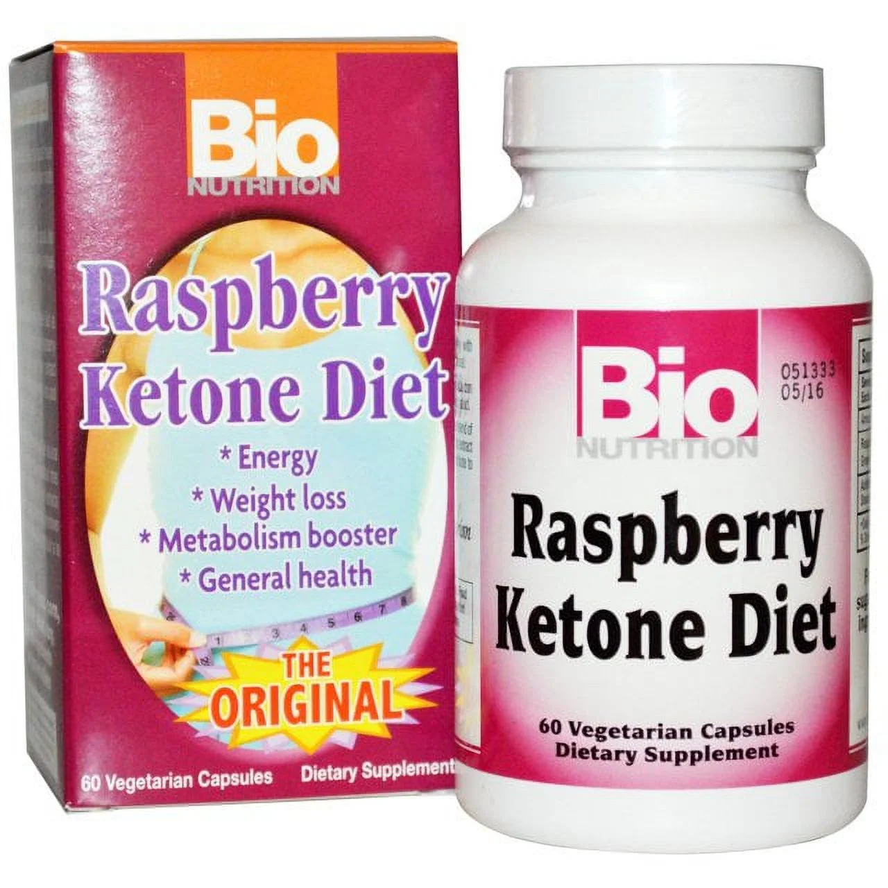 Bio Nutrition Raspberry Ketone Diet The Original Vegetarian Capsules, 60 Ea, 6 Pack