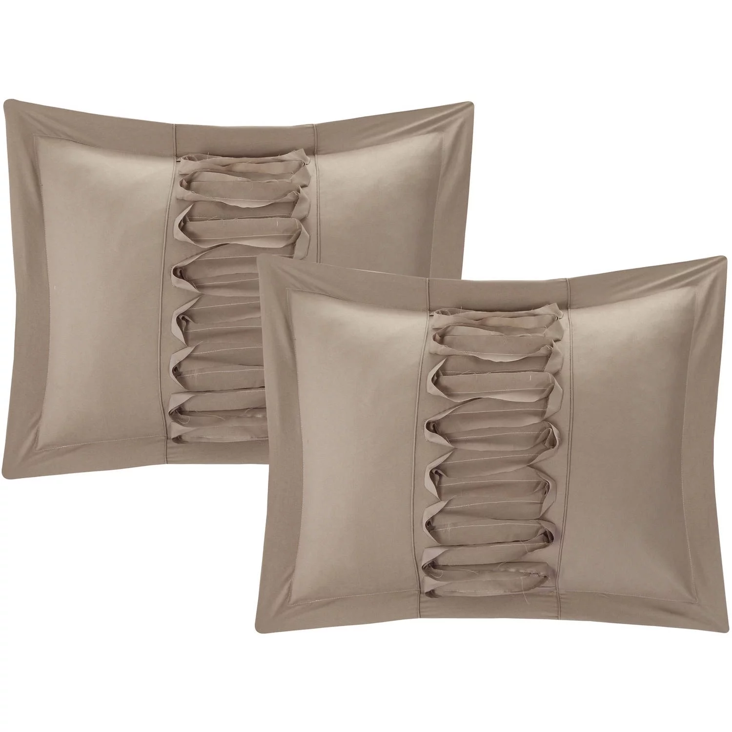 Chic Home Nancy 8-Piece Ruffled Comforter Set, King, Taupe