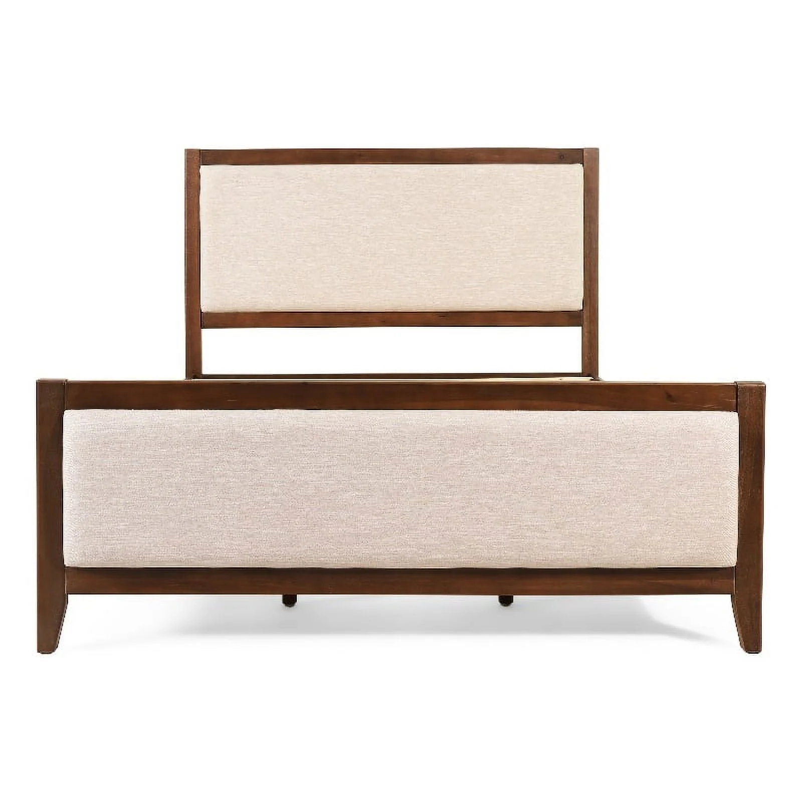 Pemberly Row Modern Coastal Wood Full Bed - Light Brown Glaze