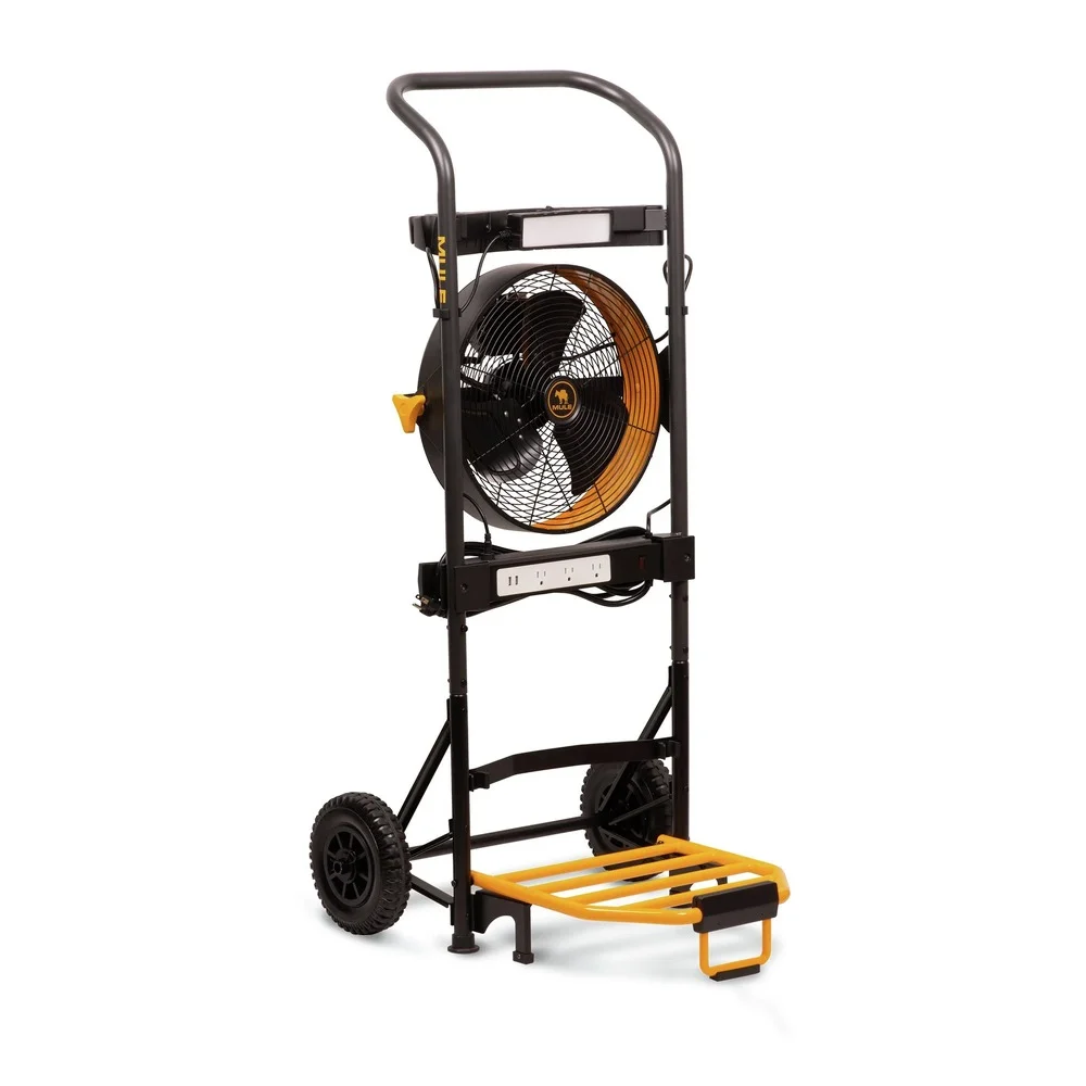 Mule 52000-45 200 lbs. Capacity Hand Truck 5-in-1 Mobile Workshop with Integrated 3-Speed Fan and LED Light