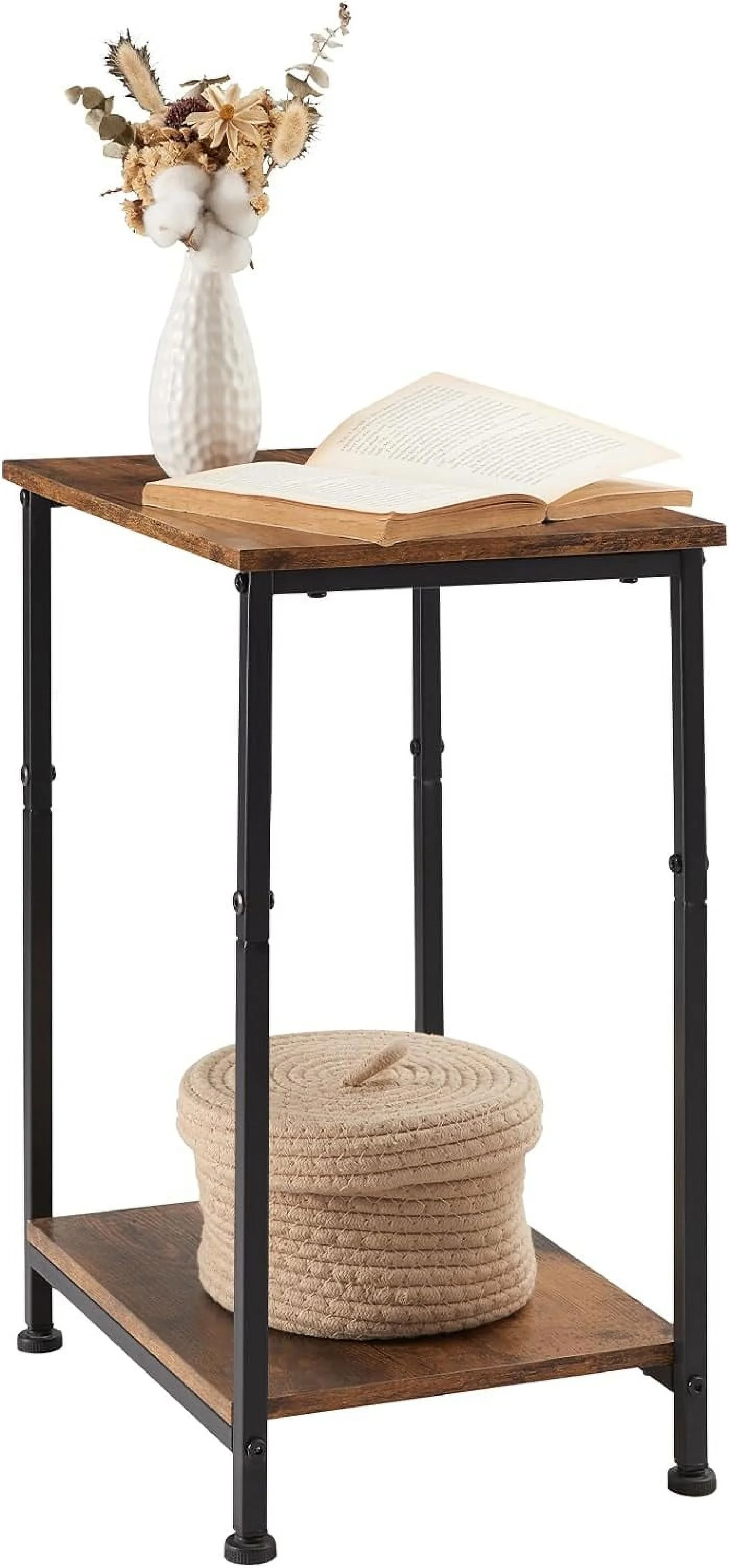 Somdot Side Table 2-Tier End Table with Storage Shelf for Sofa Couch Small Nightstand Bedside Table for Bedroom Nursery Living Room 20.7