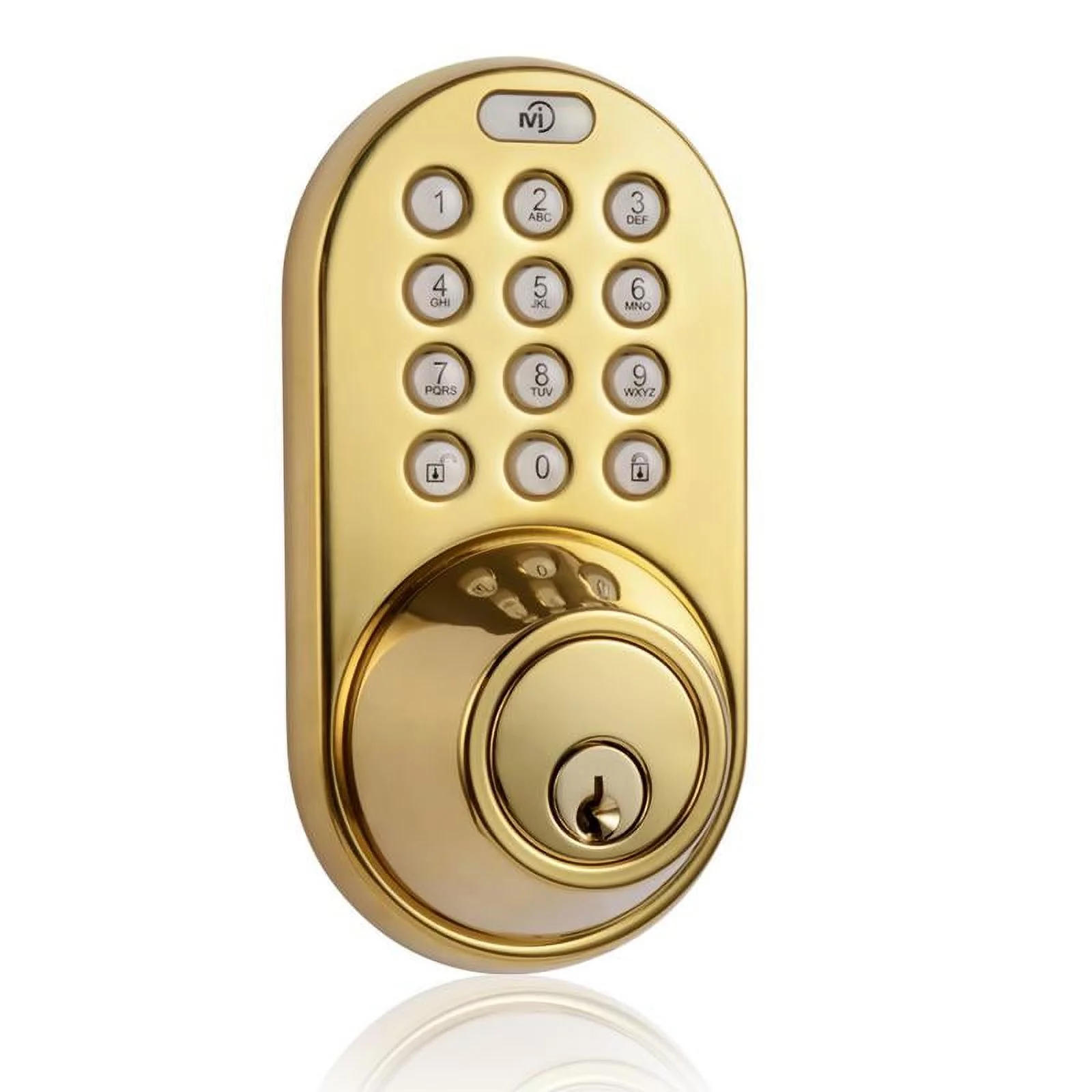 Keyless Entry Deadbolt Door Lock with Electronic Digital Keypad Polished Brass