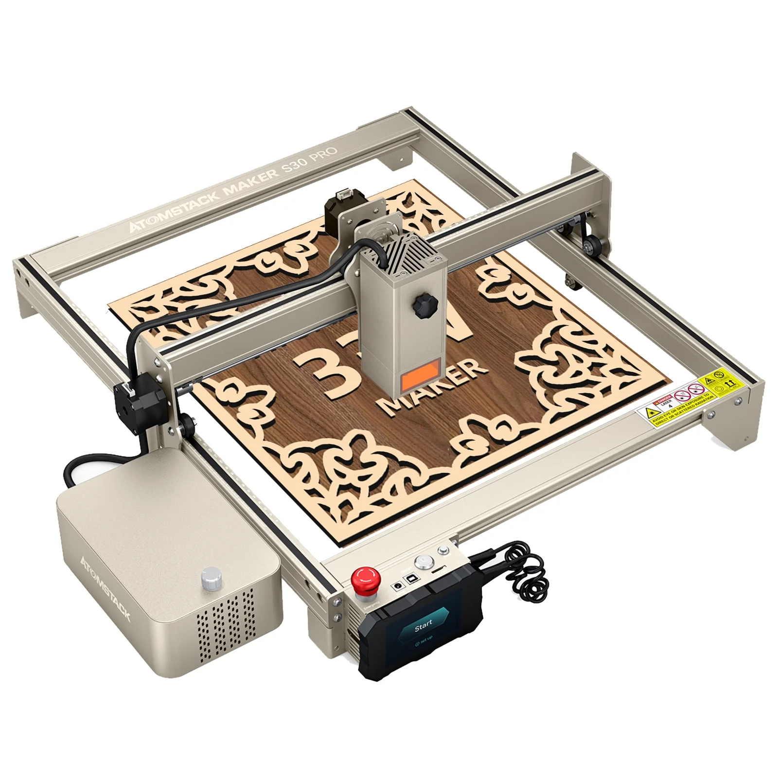 Atomstack Maker Engraving Machine,And With F30 400x400mm Area 6-core Air Assist Eye S30With F30400x400mm AreaAir Assist33w 304 Mirror Stainless 6-coreAnd Maker