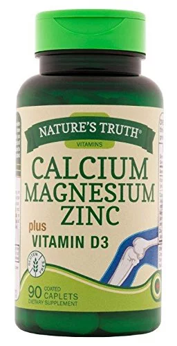 Nature's Truth Calcium, Magnesium, Zinc Plus Vitamin D3 Supplements, 90 Count, 3 Pack