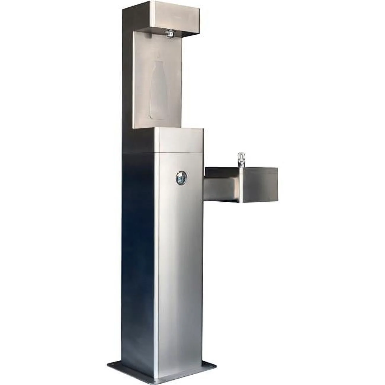 Outdoor Drinking Fountain with Bottle Filler, Stainless Steel