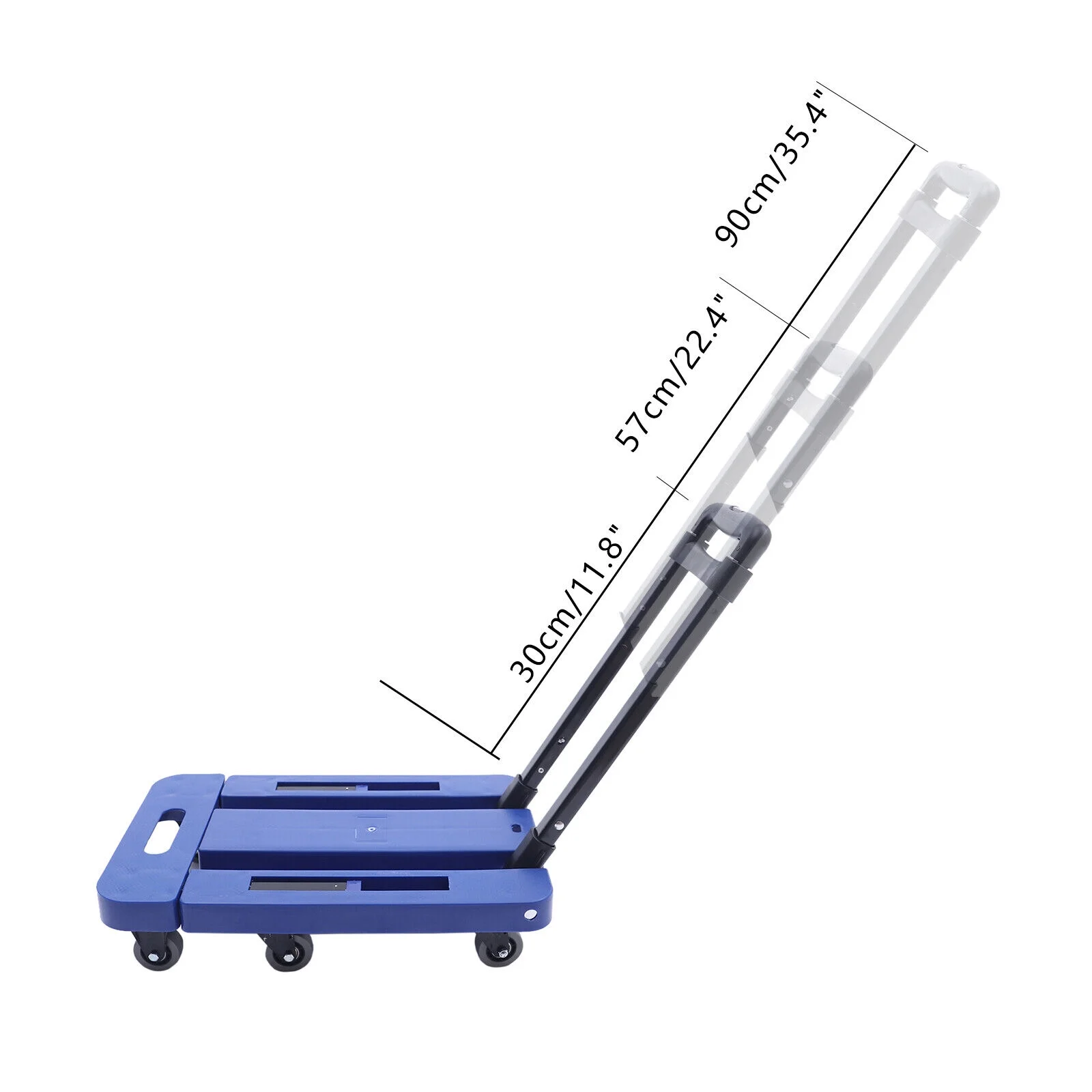 220lbs Carrying Cart Folding Dolly Trolley W/ 6 Wheels