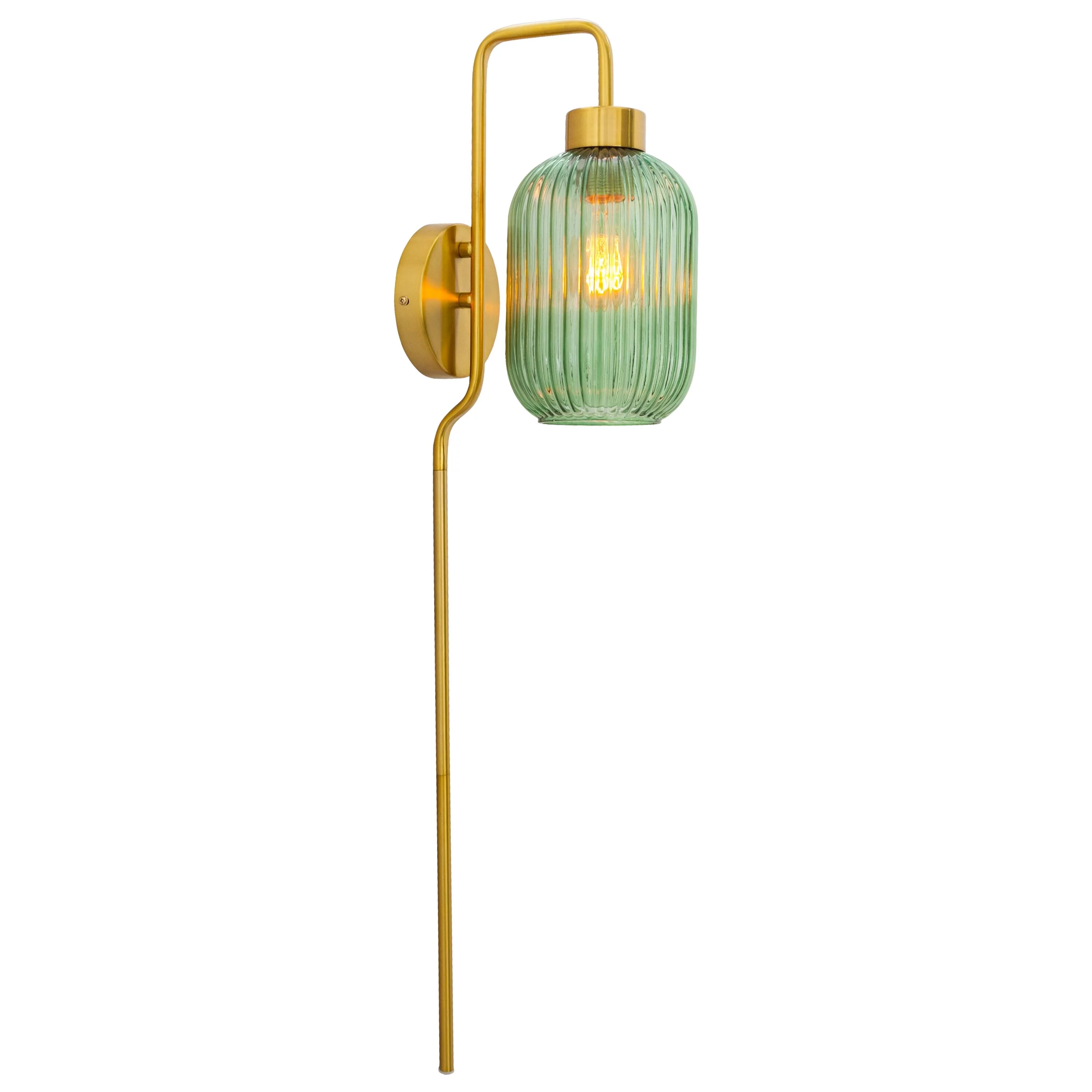 River of Goods Adrienne  Green Glass and Metal Retro Wall Sconce - 5.375