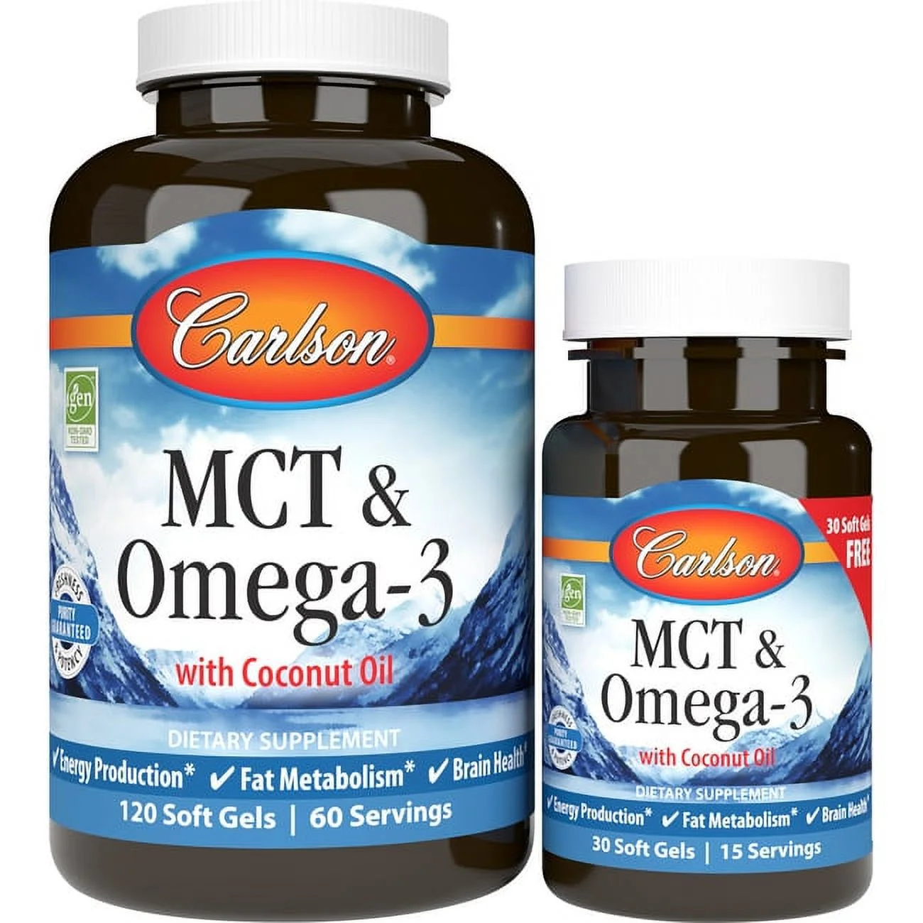 Carlson MCT & Omega-3, 120 + 30 Free Soft Gels