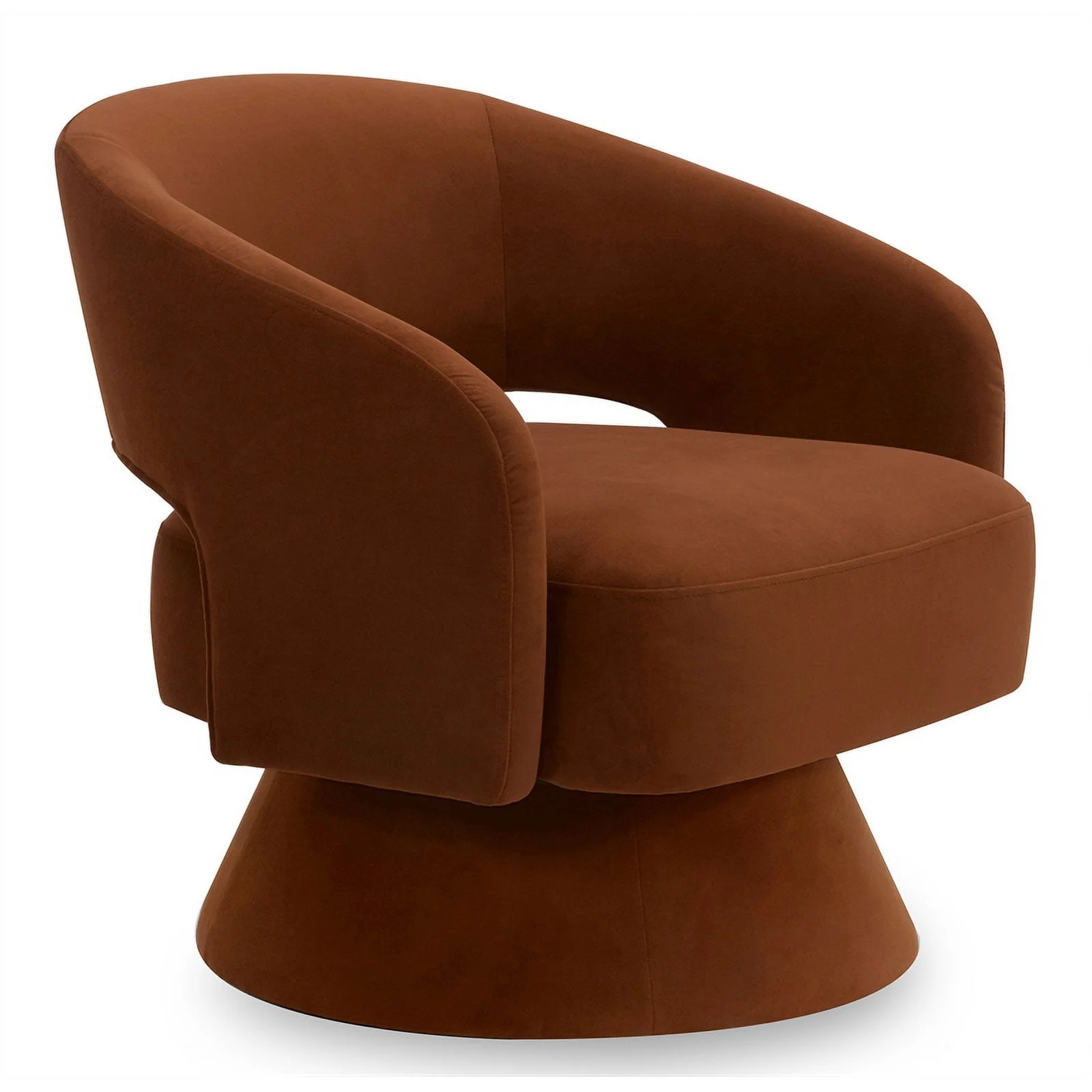 Maddie Home Modern Fabric Swivel Accent Chair in Orange Finish