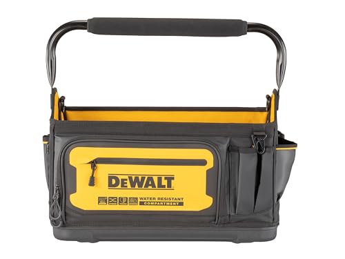 DEWALT Tool Bag, Water Resistant, Hard Bottom, 20-inch, Professional Tool Tote with Organization (DWST560104)