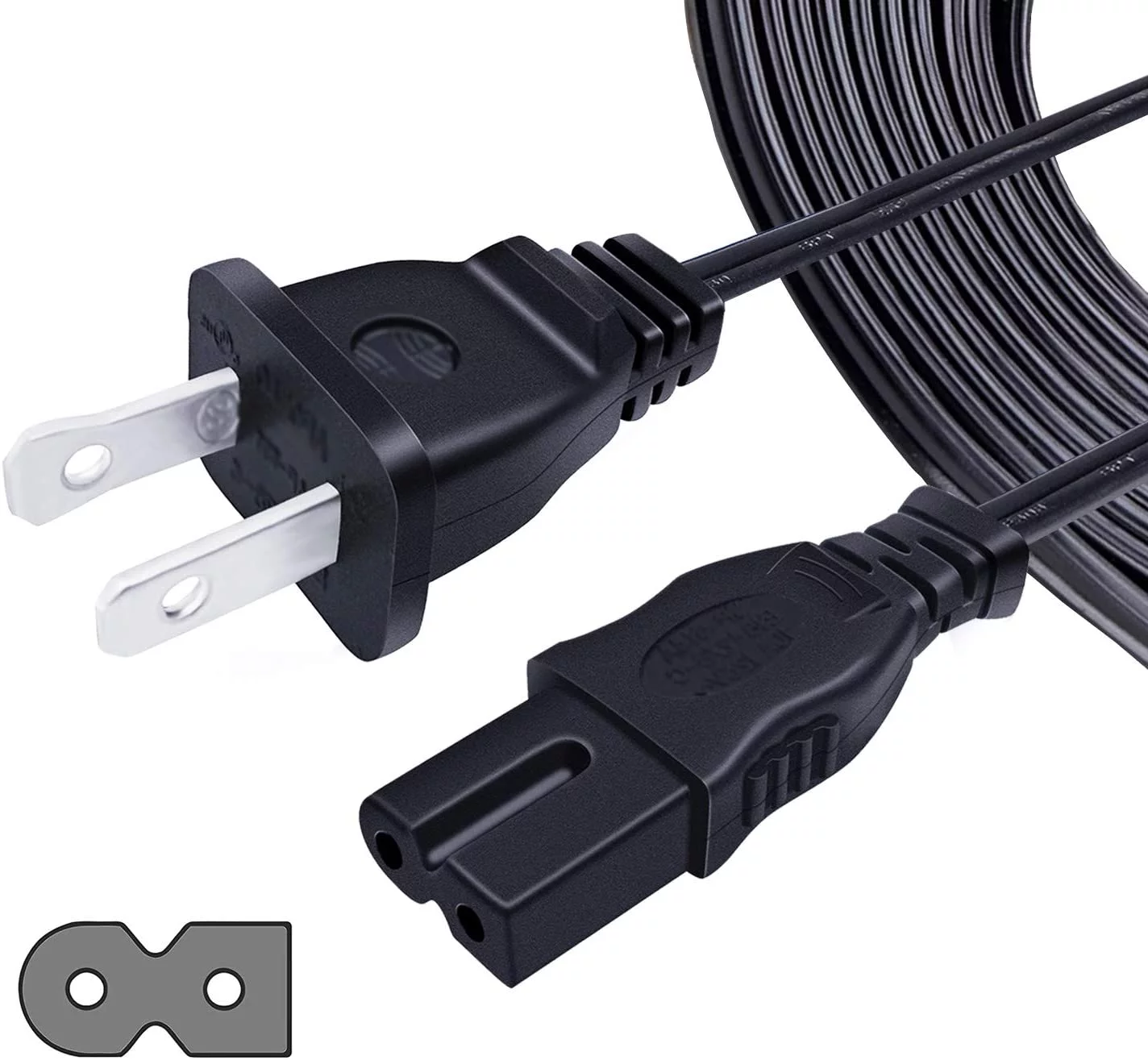 UL Listed 8ft AC Power Cord Replacement for Playstation 1 2 PS1 PS2,Bose CineMate Series II 15 Digital Home Theater Speaker Companion 3 5 Multimedia Speaker System Power Cord 2 Prong AC Cable