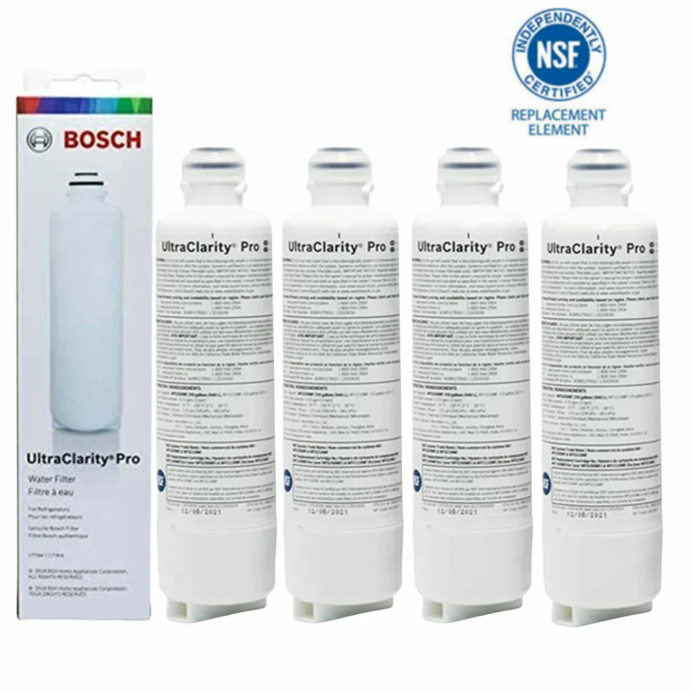 Bosch UltraClarity Pro Refrigerator Water Filter Fits BORPLFTR50,BORPLFTR55, RA450022, REPLFLTR55,4 Pack