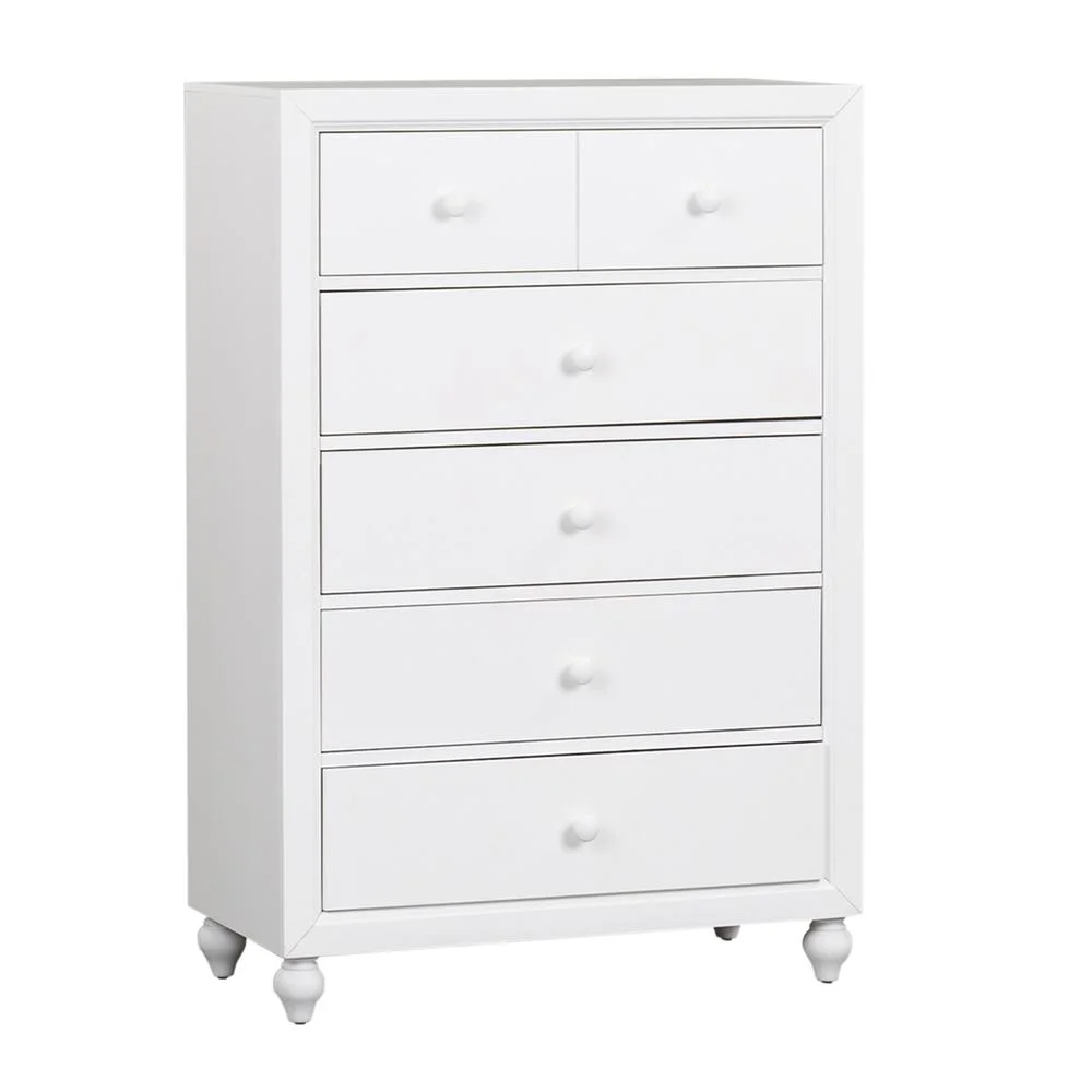 Cottage View White 5 Drawer Chest