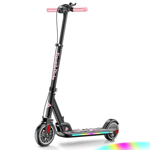 FanttikRide T9 Apex Electric Scooter for Kids 4.3-5.6 ft, 200 W Motor, LED Colorful Lights with Bluetooth Music Speaker, 7/10/12 MPH Digital Display, Adjustable Height, Foldable, Up to 40 mins