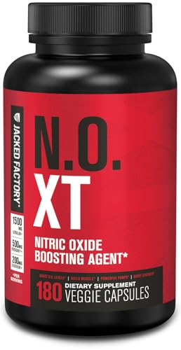Jacked Factory N.O. XT Nitric Oxide Supplements for Men w/Nitrosigine L Arginine L Citrulline Supplement for Muscle Pumps & Vascularity - Pre Workout Nitric Oxide Booster & Muscle Builder - 90 Caps