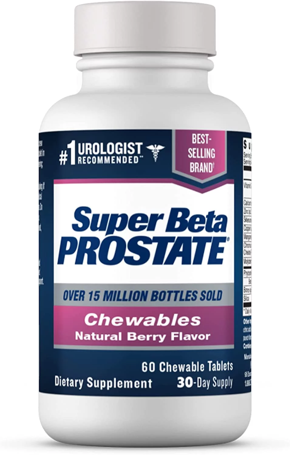 Super Beta Prostate Male Supplement with Beta-Sitosterol, 60 Chewable Tablets