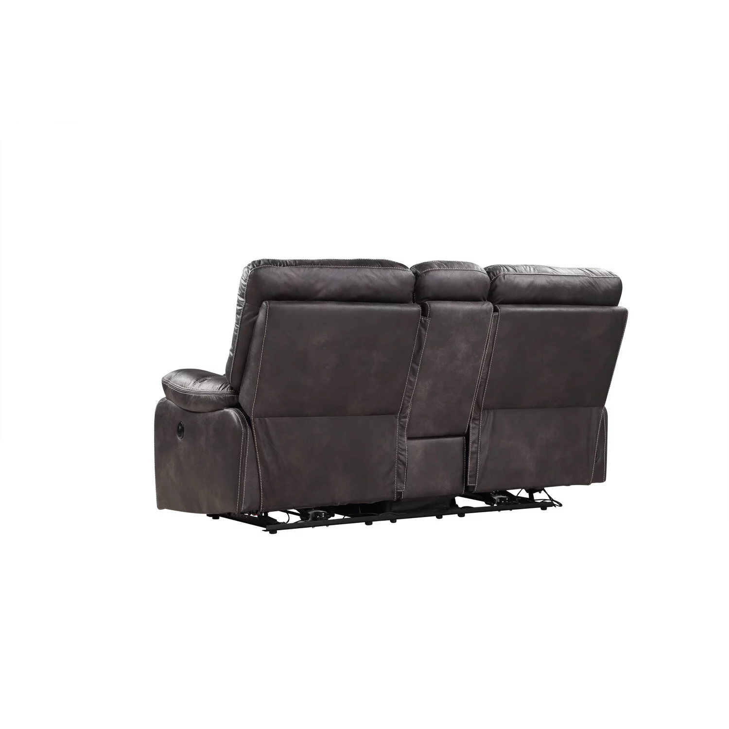 Wallace & Bay Hooper Dark Gray Reclining Loveseat with Dual Recliners, Hidden Storage, And Usb Charging Station