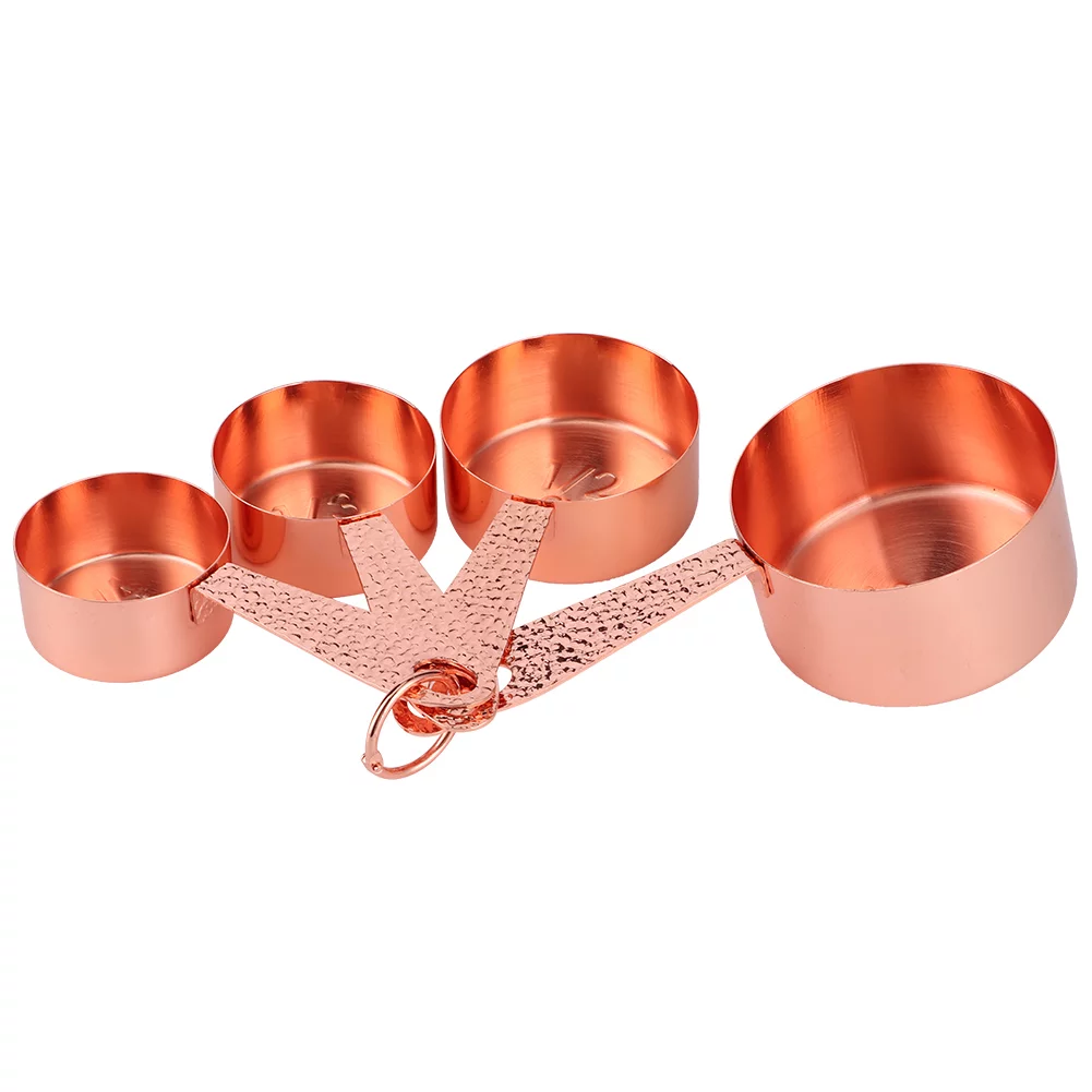 Dekaim Measuring Spoon, 4PCS Rose Gold Stainless Steel Measuring Cups Coffee Spoon with Scale Baking Cooking Kitchen Tools Set