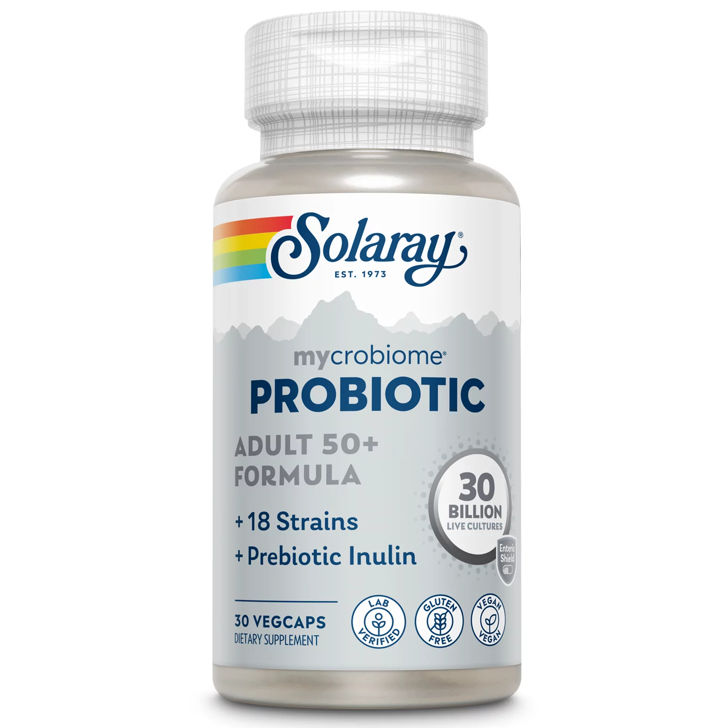 Solaray Mycrobiome Probiotic Adult 50+ Formula | Healthy Digestion, Metabolism, Energy, Colon & Urinary Tract Support | 30 Billion CFU | 30 VegCaps
