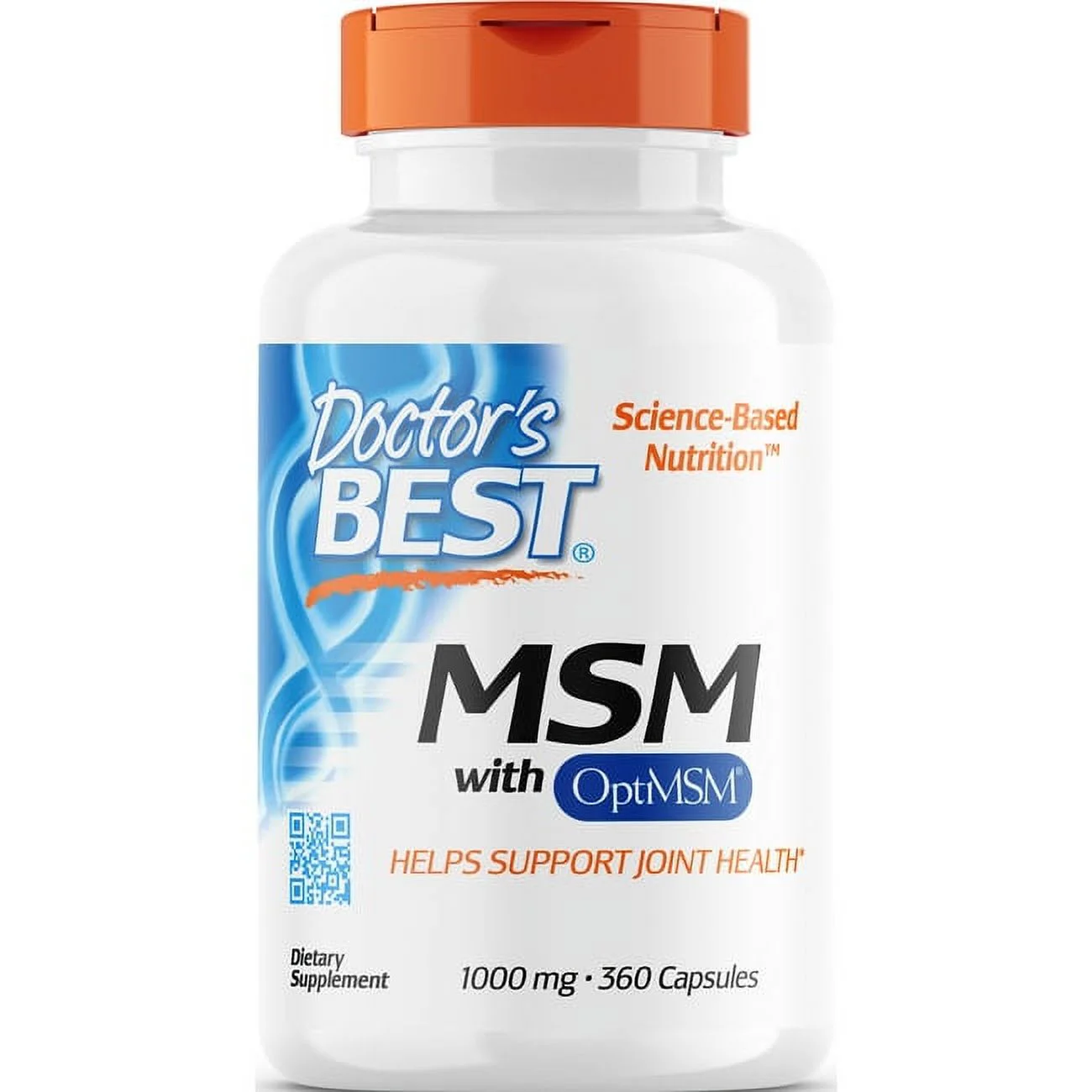 Doctor's Best MSM with OptiMSM, Non-GMO, Gluten Free, Joint Support, 1000 mg, 360 Caps