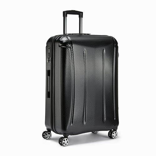 Amazon Basics 30-Inch Hardside Checked Luggage With TSA Lock, Hardshell Suitcase With Wheels, Expandable For Up to 12.5% More Space, With Scratch-Resistant Surface, 8 Multi-directional Wheels, Black