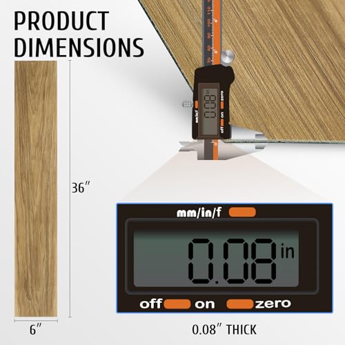 CO-Z Peel and Stick Floor Tile, Self Adhesive Vinyl Flooring 36x6 Inch, Waterproof Vinyl Tiles Removable Stickers for Living Room Bedroom Dining Room, 16-Pack 24 Sq. Feet, Light Oak