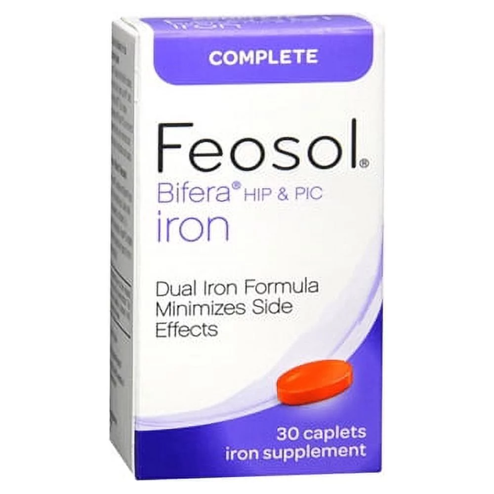 Feosol Bifera Dual Iron Formula Caplets - 30 Ea, 2 Pack