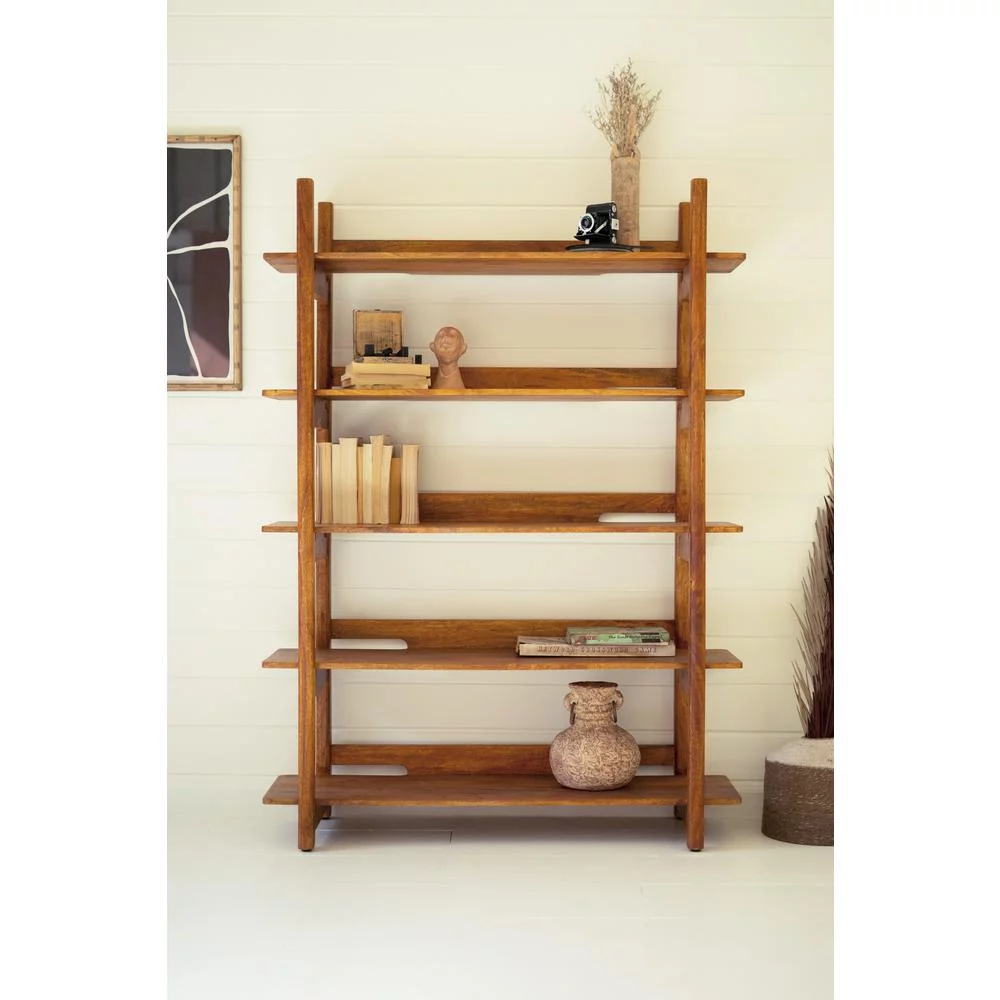 Kalalou Inc Mango Wood Bookshelf With Teak Finish