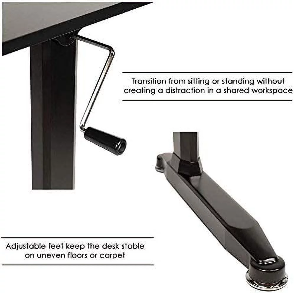 Standing Desk Converter Computer Workstation Height Adjustable Desk Large Desktop Stand Up Desk Ergotron Laptop Sit-Stand Desk Fit Dual Monitor for Home Office Black,48inches