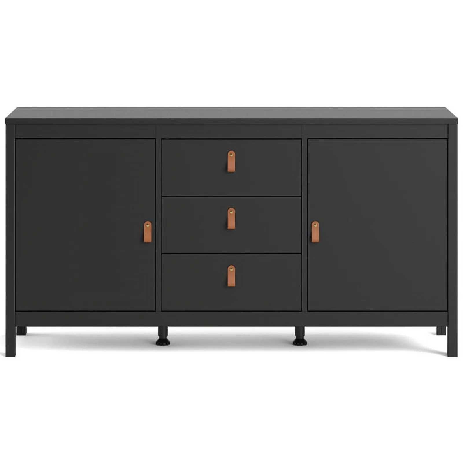 Allora Contemporary 2 Door Sideboard with 3 Drawers in Black Matte