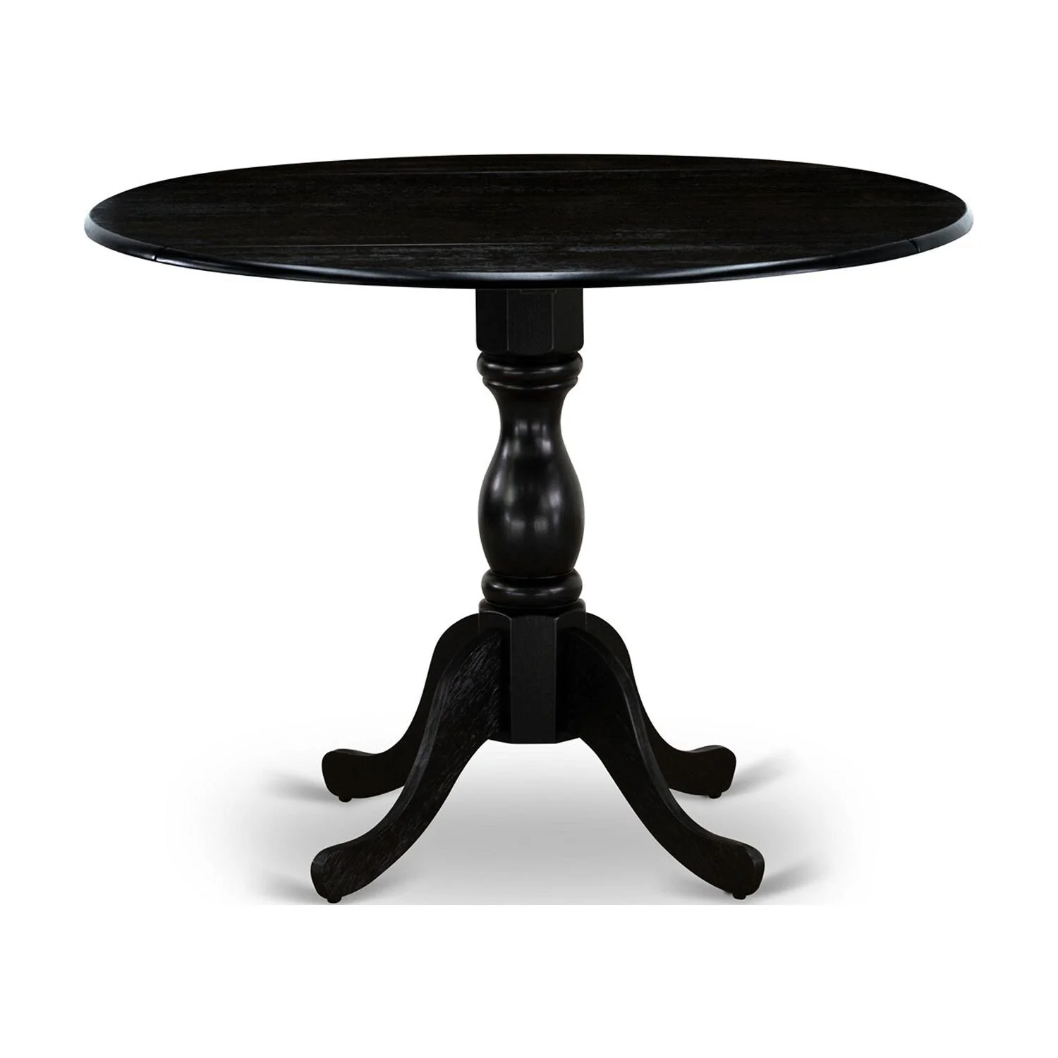 East West Furniture Dublin 5-piece Wood Dining Set in Wire Brush Black