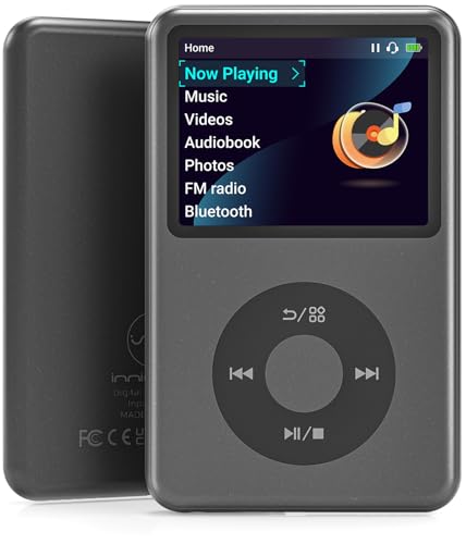 Mp3 Player with Bluetooth Y1 128G Innioasis Digital Music Player Portable Mini HiFi Sound Video Version Upgrade Nice Gift for 2025 Black