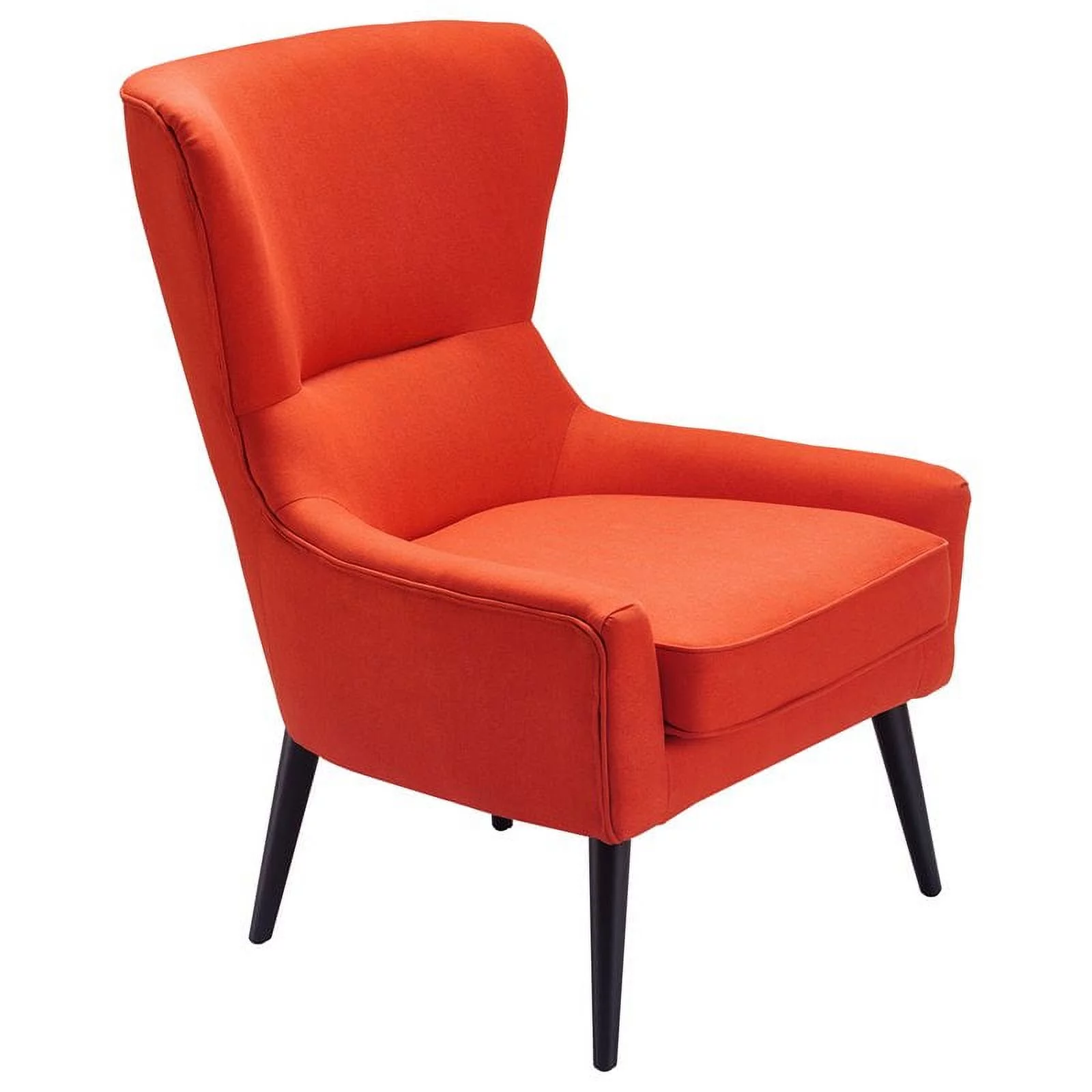 Pemberly Row Modern / Contemporary Auburn Wingback Chair Blood Orange