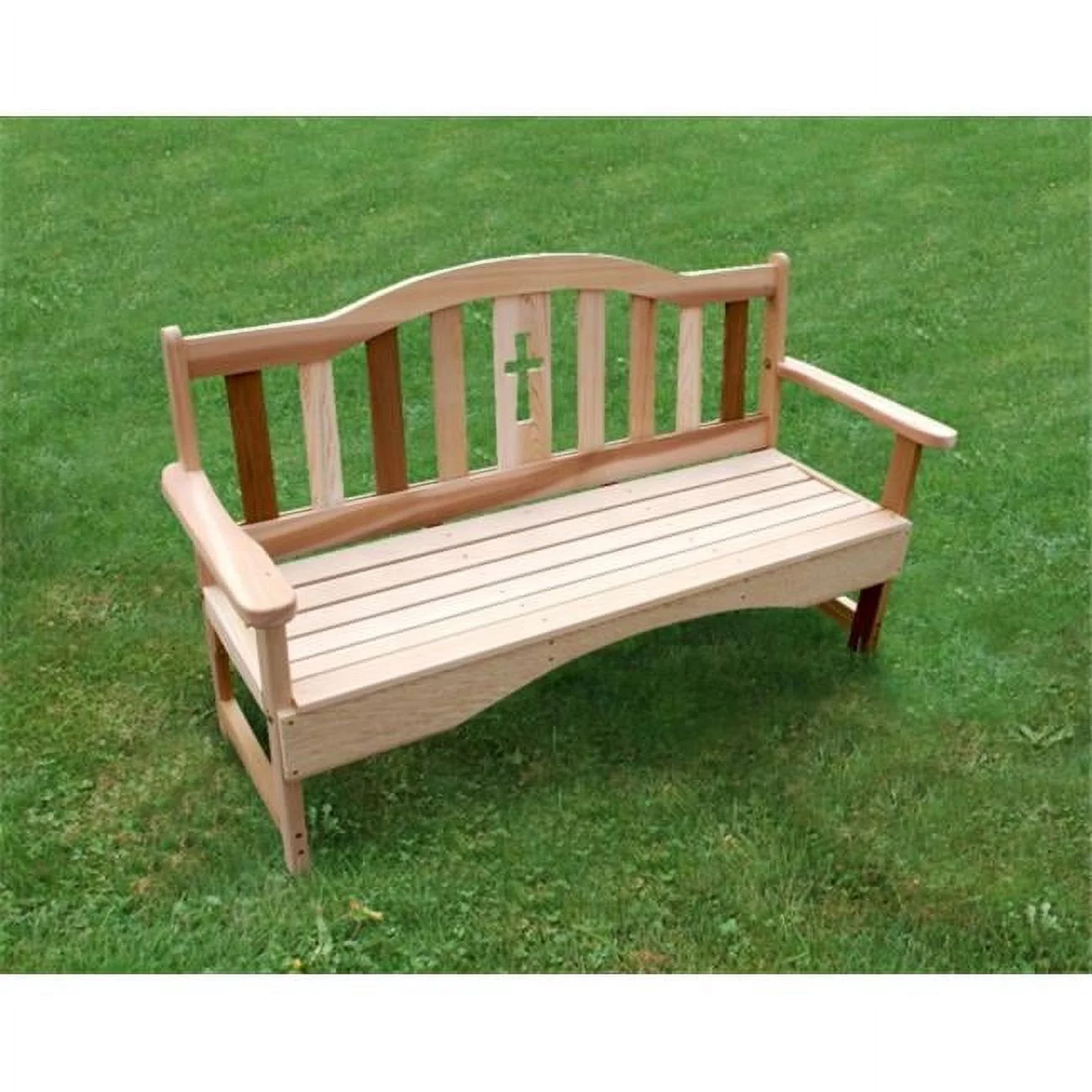 Creek Vine Designs WF8005CVD 5 ft. Cedar Holy Cross Garden Bench