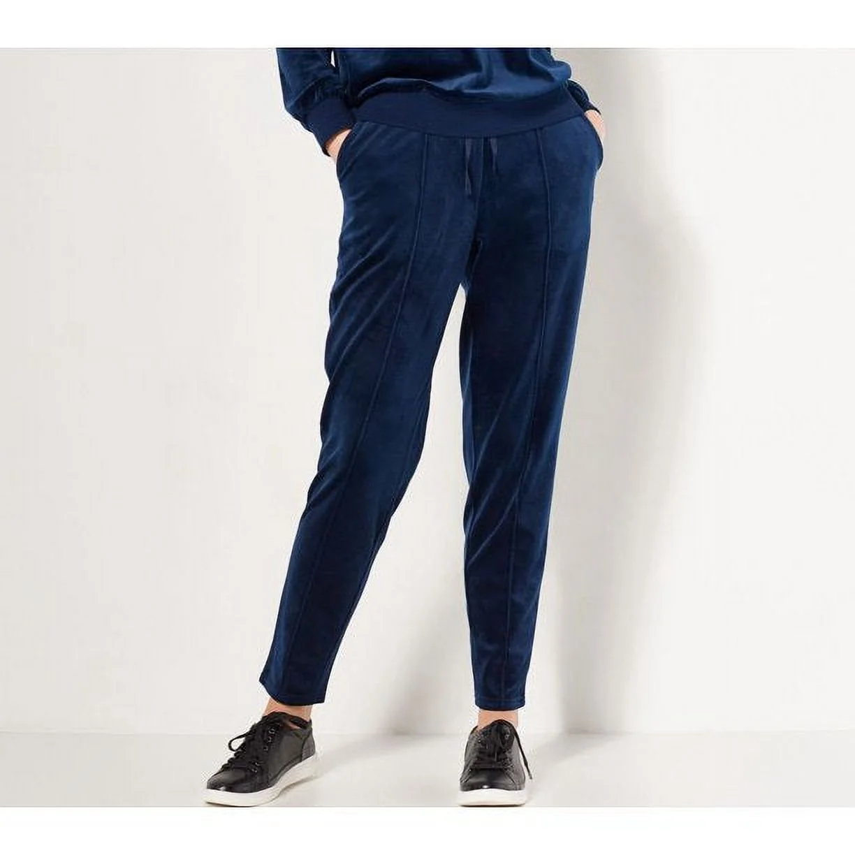 J Jason Wu Women&rsquo;s Tapered Knit Velour Jogger- Navy