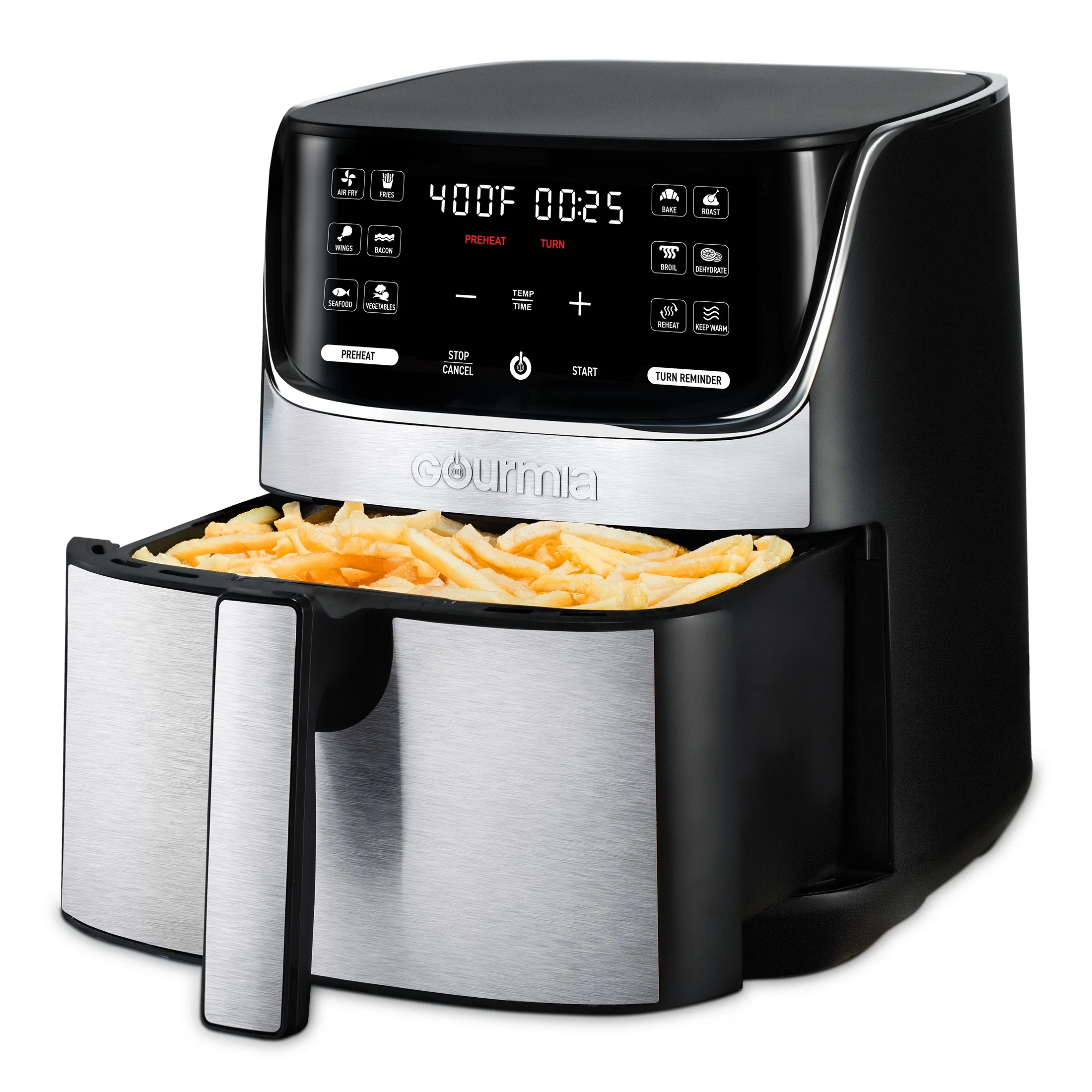 Gourmia 7 QT Digital Air Fryer with 12-One Touch Presets, GAF734, New, 13.5 in