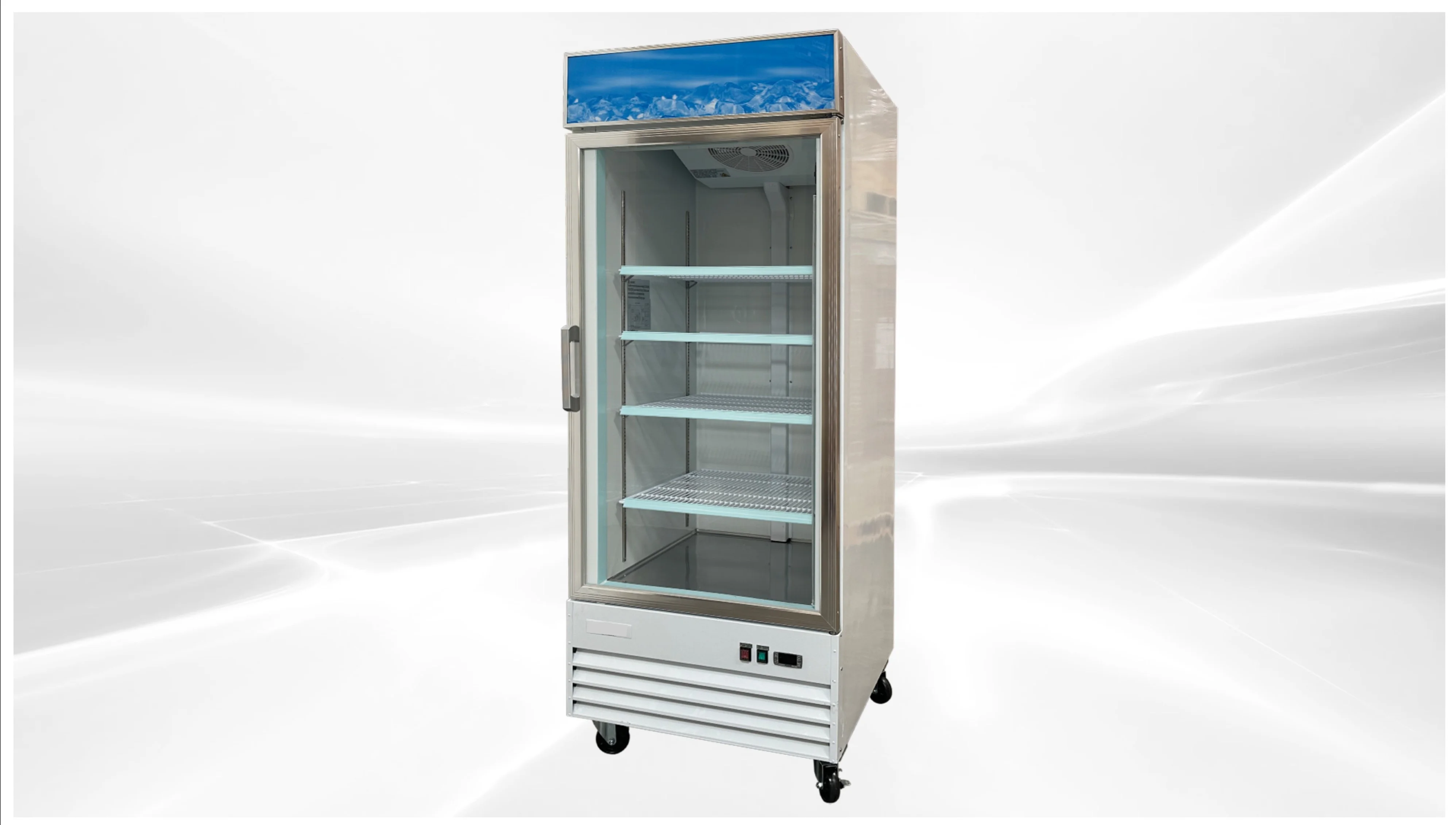 31 in. Single Glass Door Food Merchandiser Commercial Freezer, 23 cu. ft.