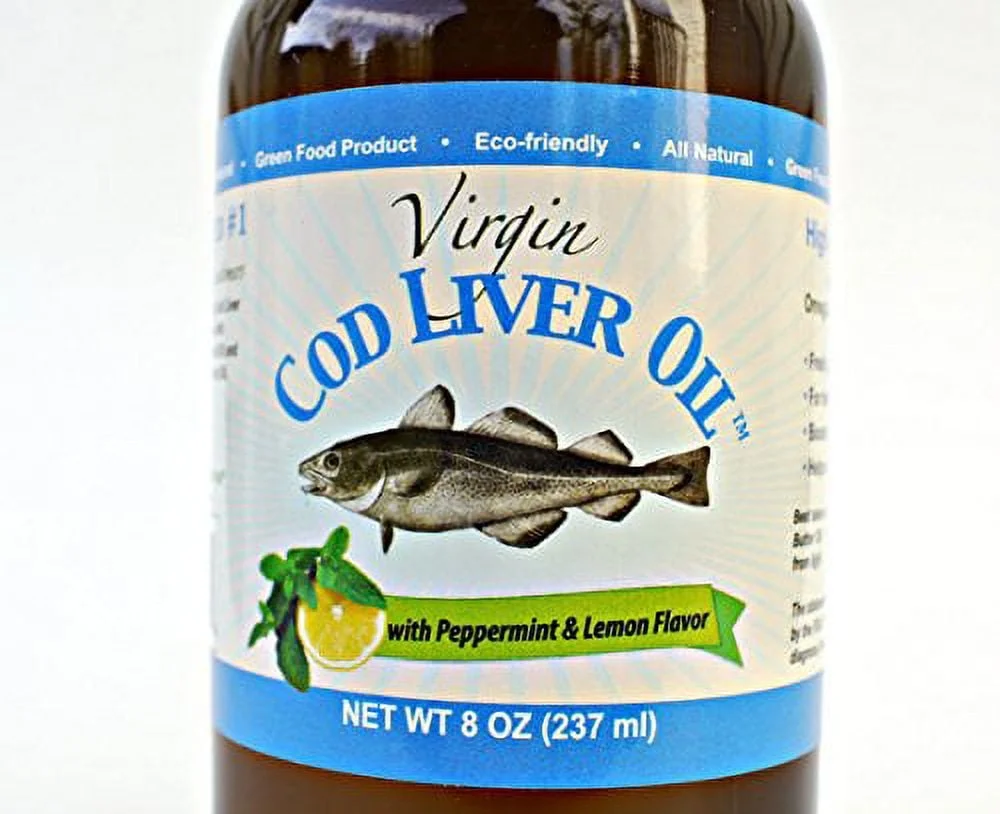 NutraPro International Virgin Cod Liver Oil - Natural, Wild Caught & Fresh Tasting (Lemon and Peppermint Flavored)