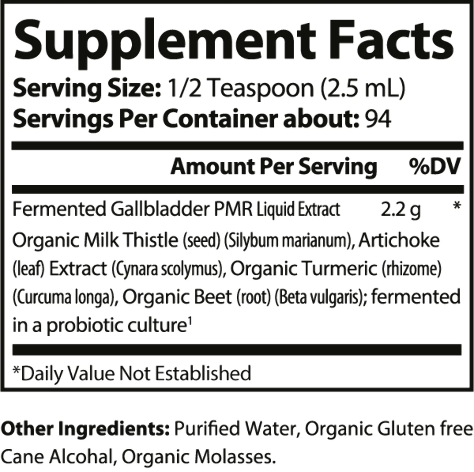 Nutritional Necessities LLC-Fermented Gallbladder Support