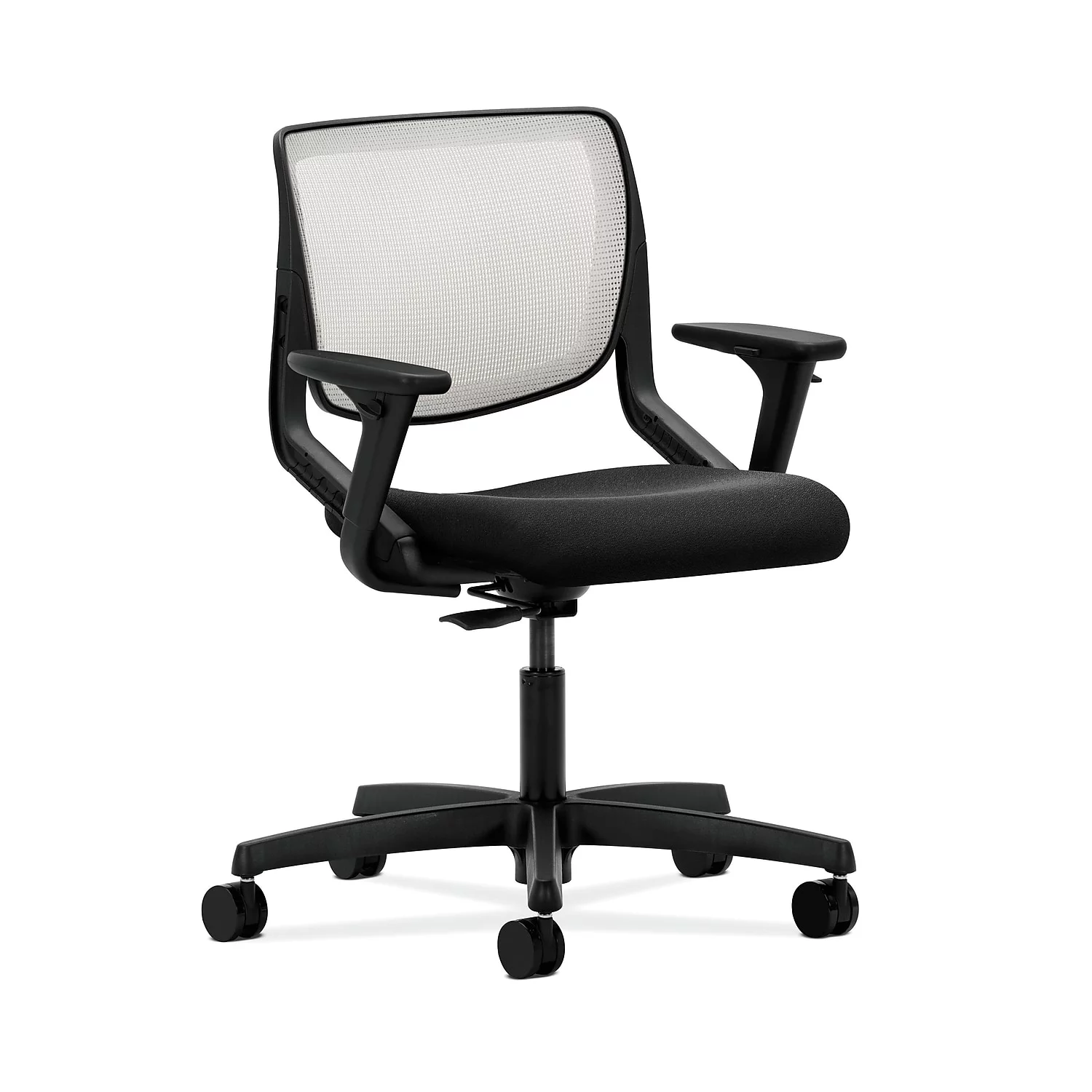 HON HONMT10FCU10 Fabric-Upholster ilira -Stretch Mesh Back Office/PC Chair Adj. Arms Onyx Shell