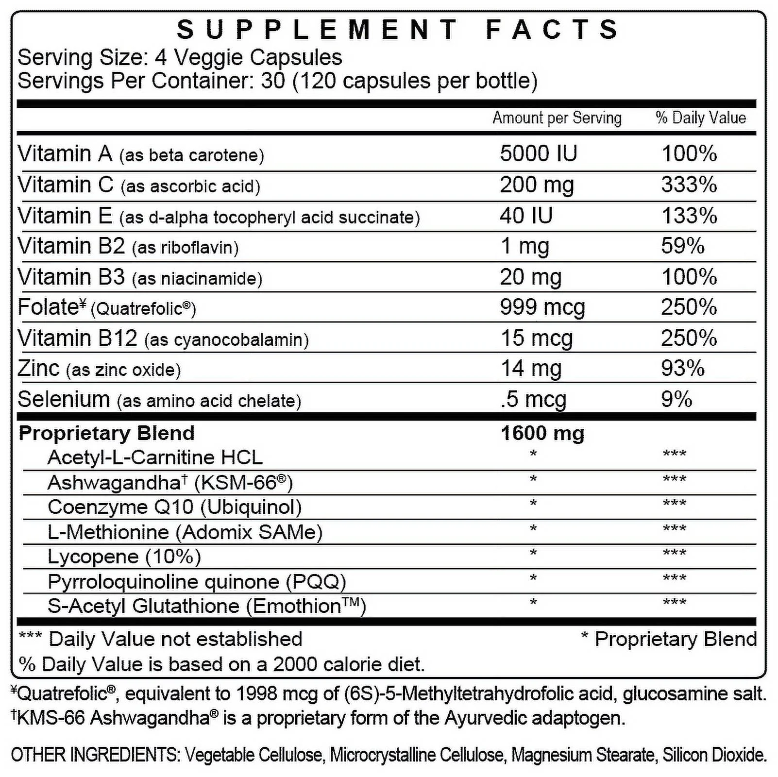 Male Fertility Supplement MFSg5 - 120 capsules (now with PQQ)