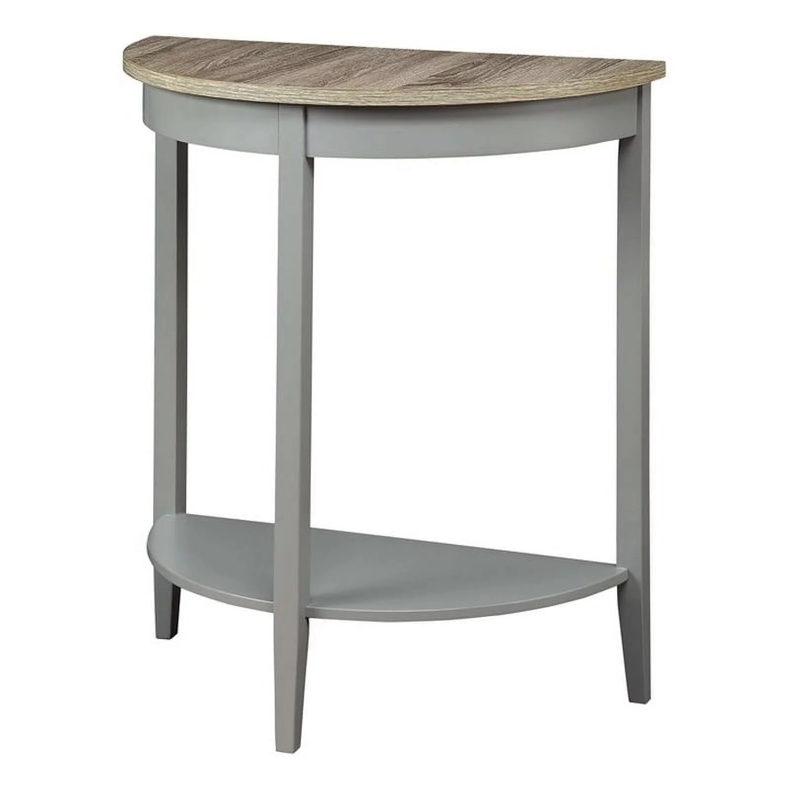 Bowery Hill Contemporary Stone Console Table in Gray Oak and Gray